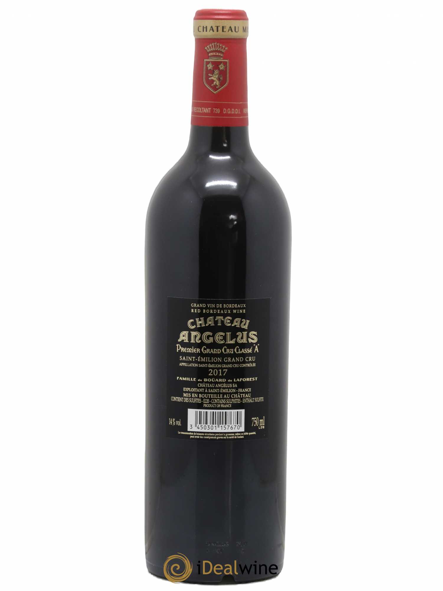 Château Angélus 1er Grand Cru Classé A 2017 - Lot de 1 bouteille - 1