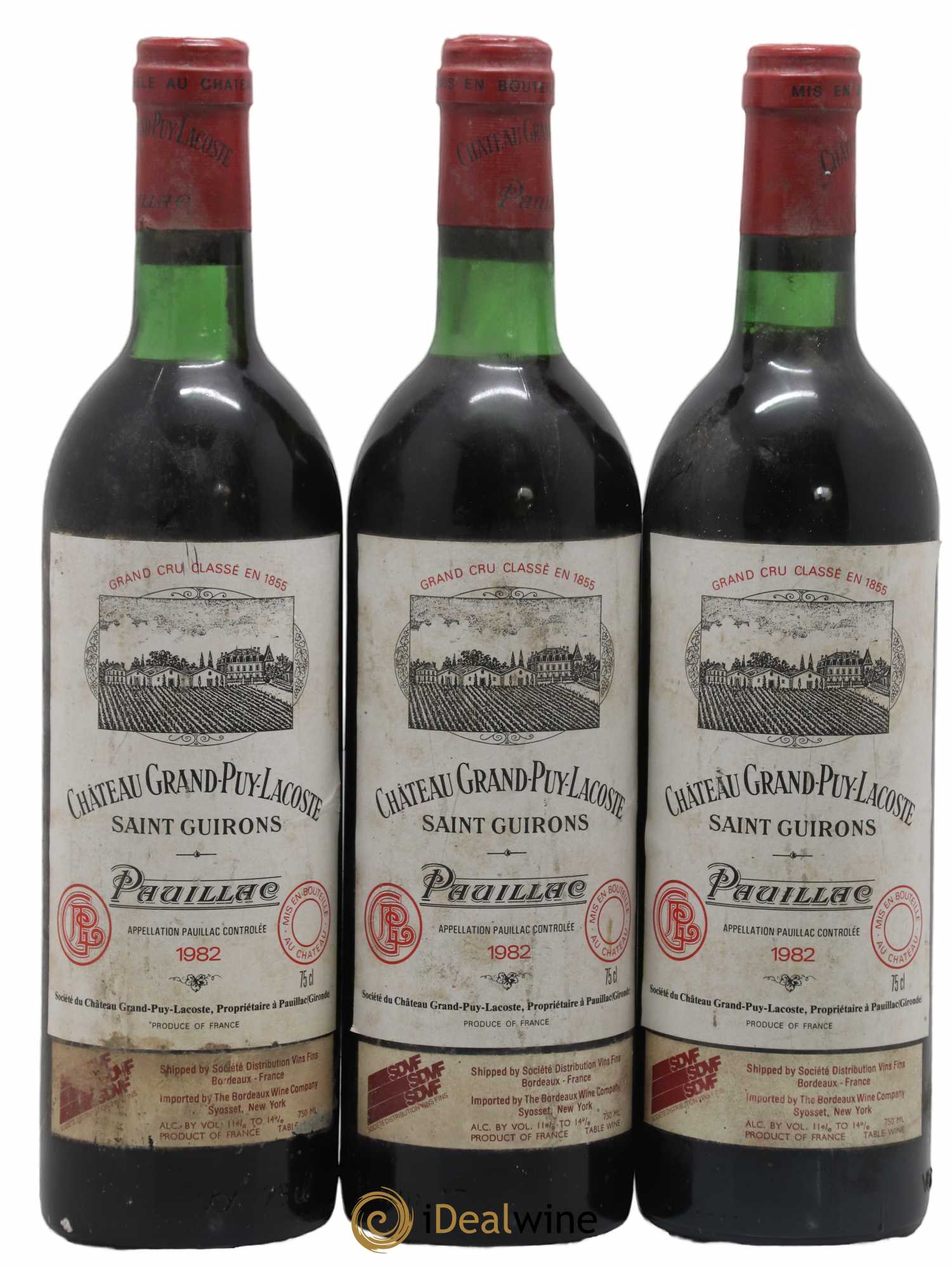 Château Grand Puy Lacoste 5ème Grand Cru Classé 1982 - Lot de 3 bouteilles - 0