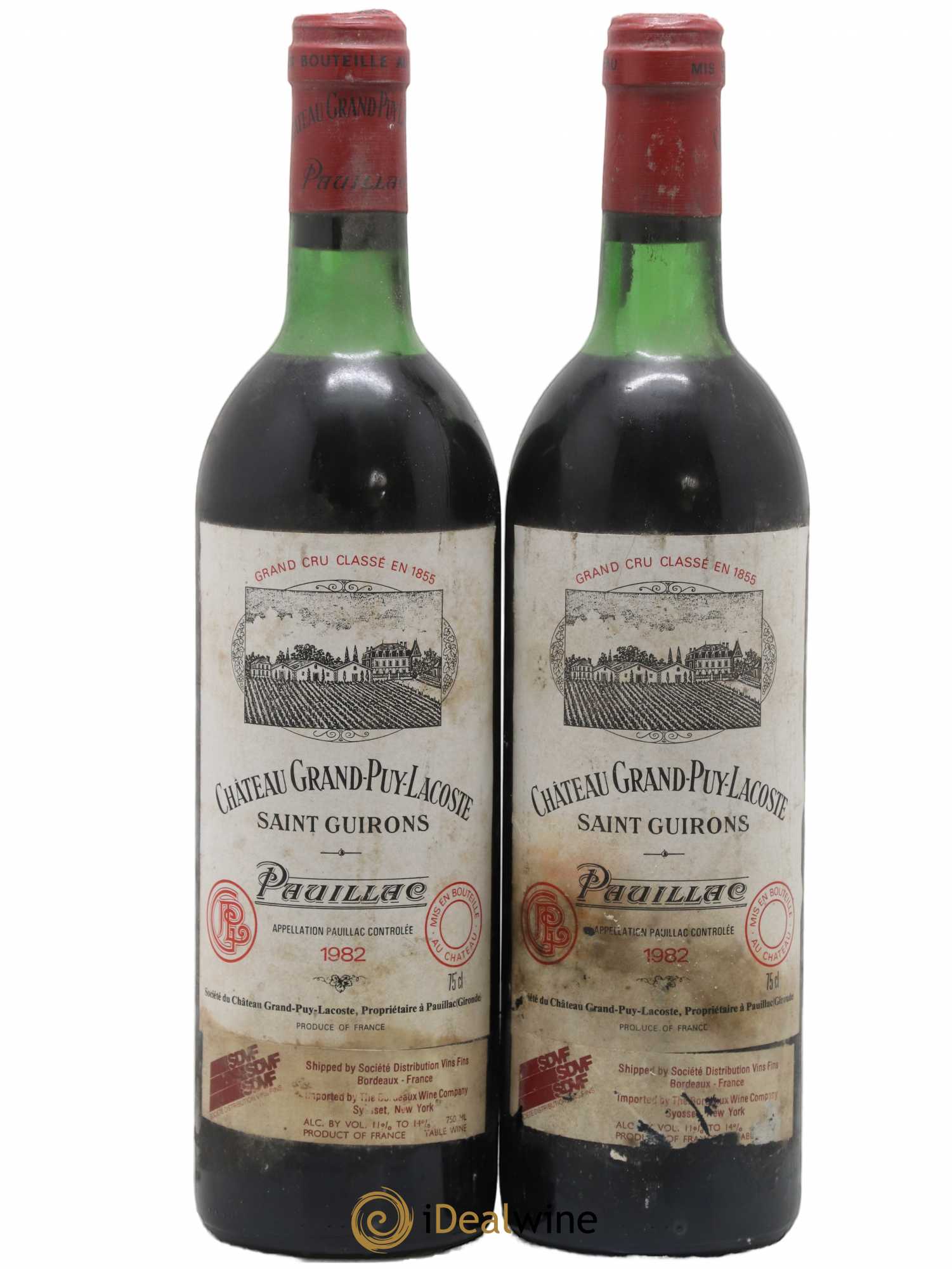 Château Grand Puy Lacoste 5ème Grand Cru Classé 1982 - Lot de 2 bouteilles - 0