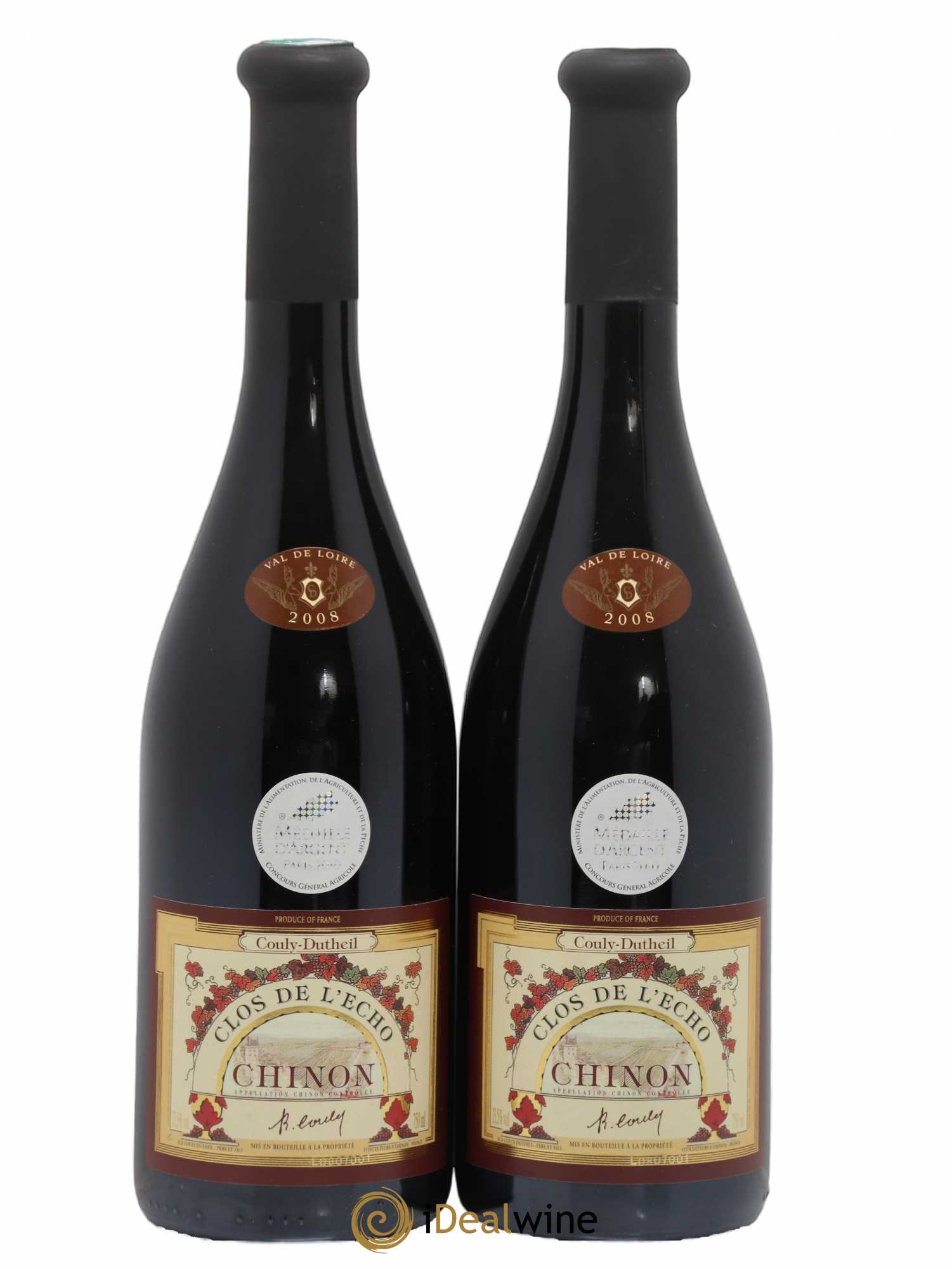Chinon Clos de l'Echo Couly-Dutheil 2008 - Lot de 2 bouteilles - 0