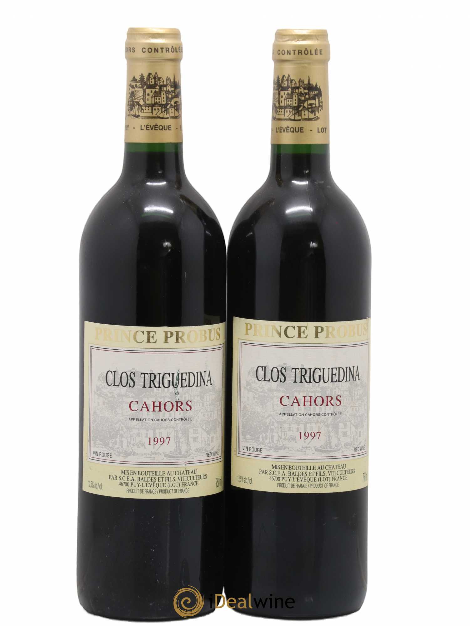 Cahors Clos Triguedina Probus Jean-Luc Baldès 1997 - Lot de 2 bouteilles - 0