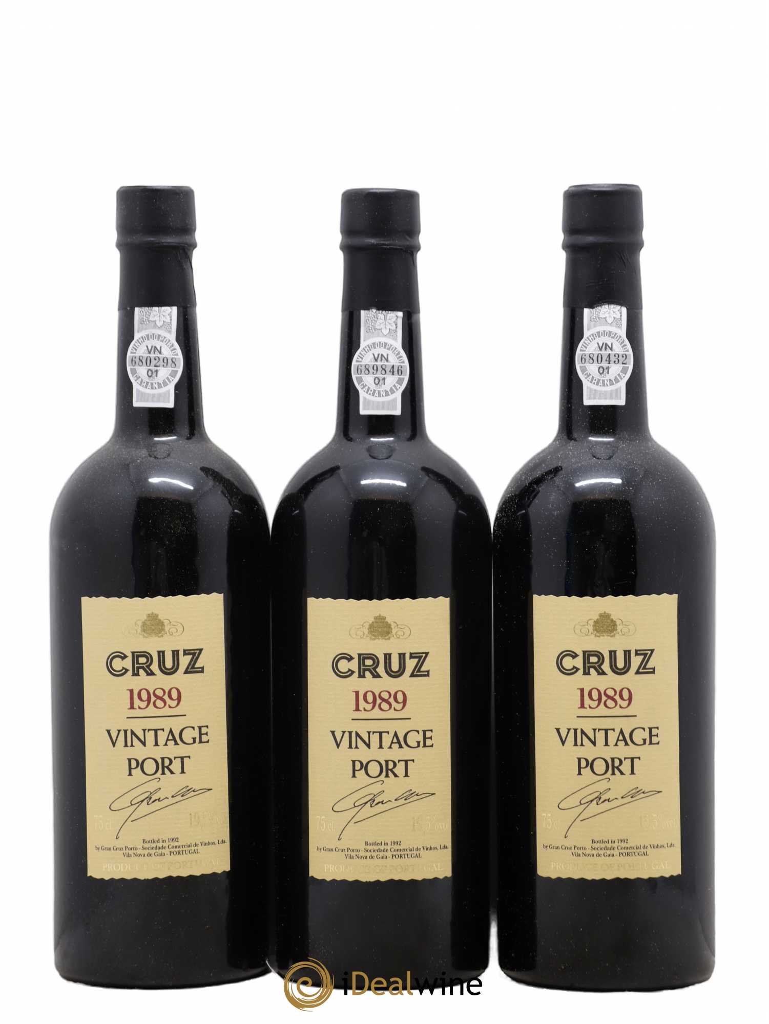 Porto Vintage Porto Cruz 1989 - Lot of 3 bottles - 1
