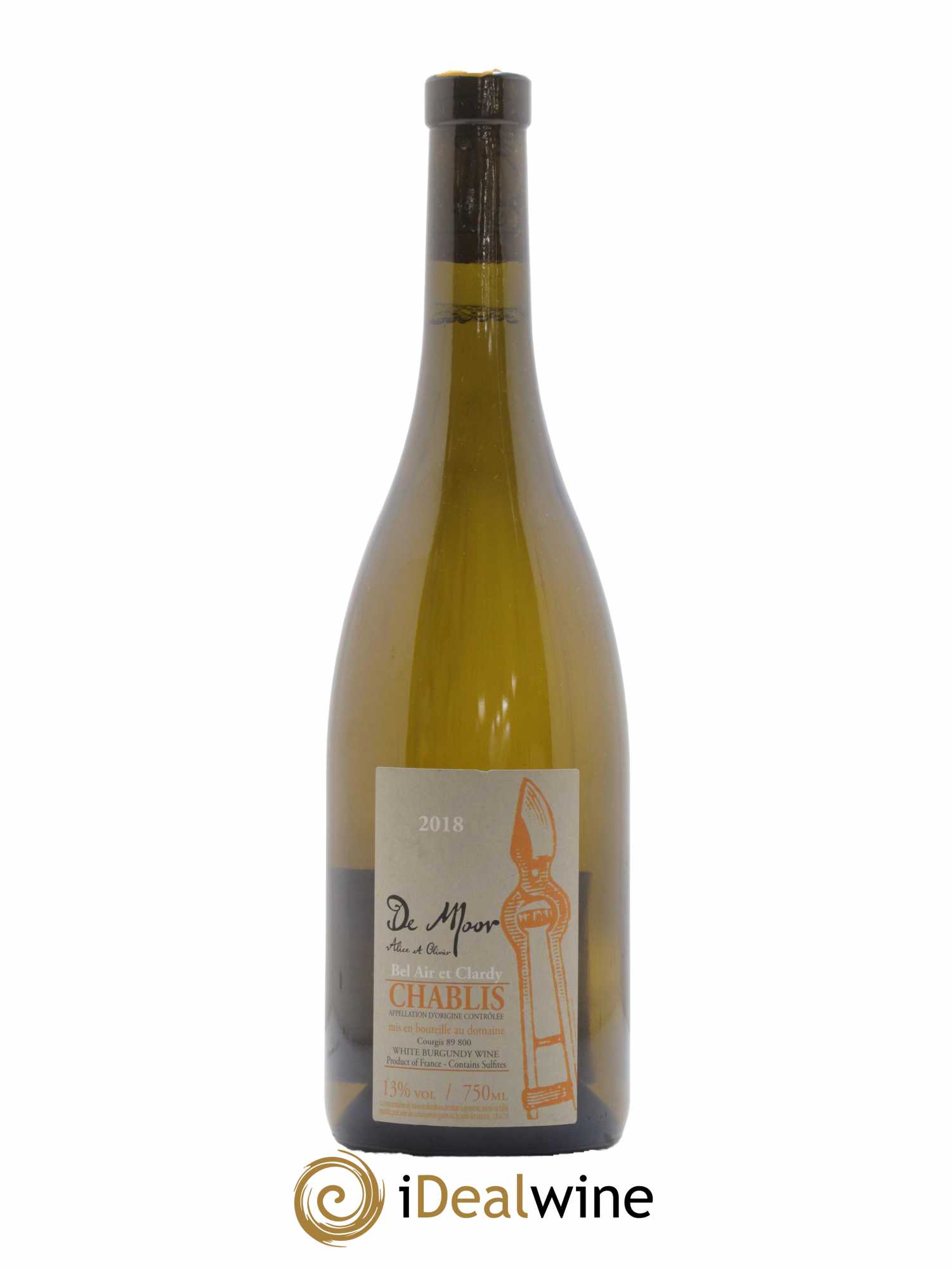 Chablis Bel Air et Clardy Alice et Olivier De Moor 2018 - Lot de 1 bouteille - 0
