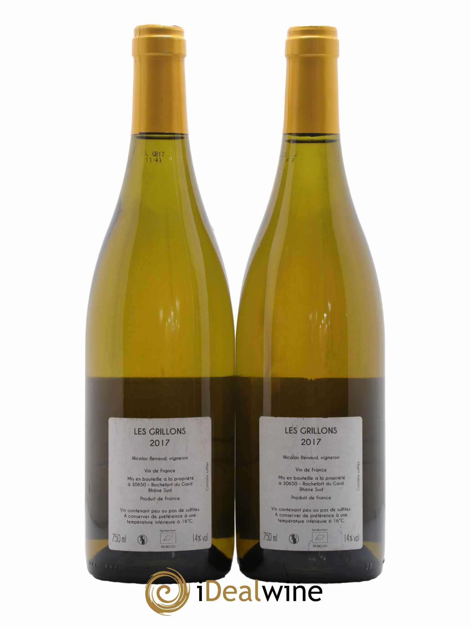 Vin de France Cuvee les Grillons Nicolas Renaud 2017 - Lot de 2 bouteilles - 1