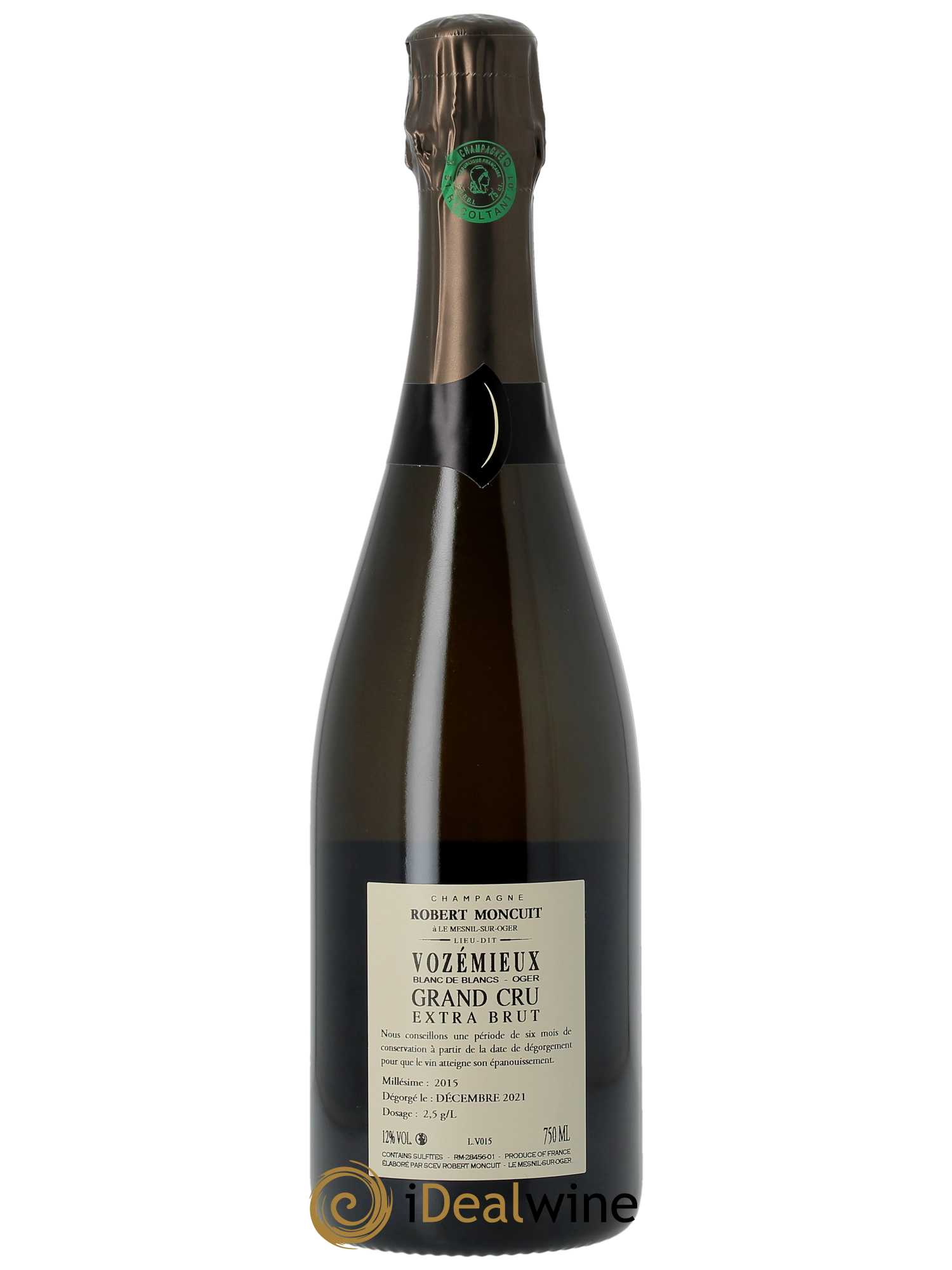 Vozémieux Blanc de Blancs Grand Cru Extra-Brut Robert Moncuit 2015 - Lot de 1 bouteille - 1