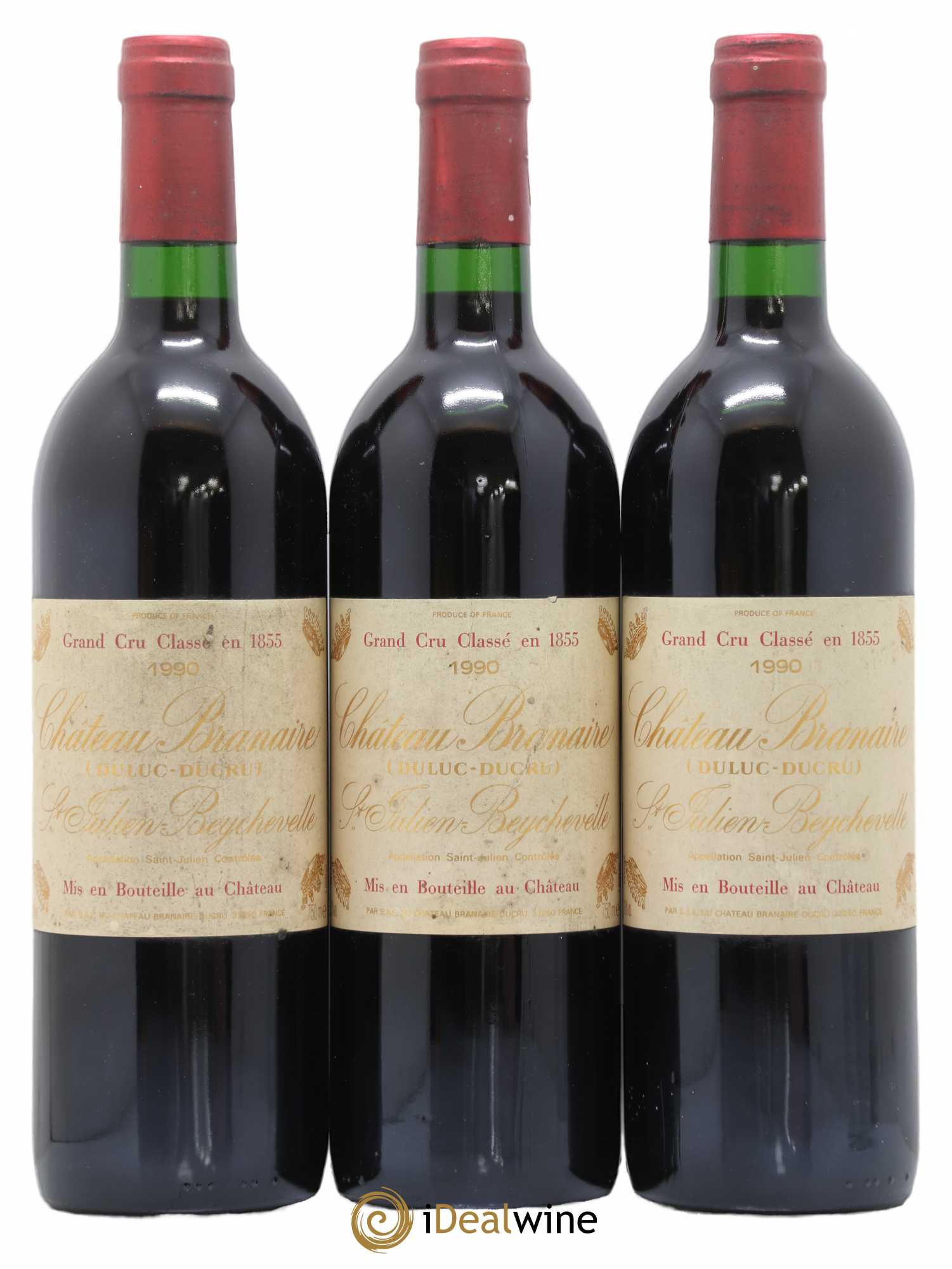Château Branaire Ducru 4ème Grand Cru Classé 1990 - Lot de 3 bouteilles - 0
