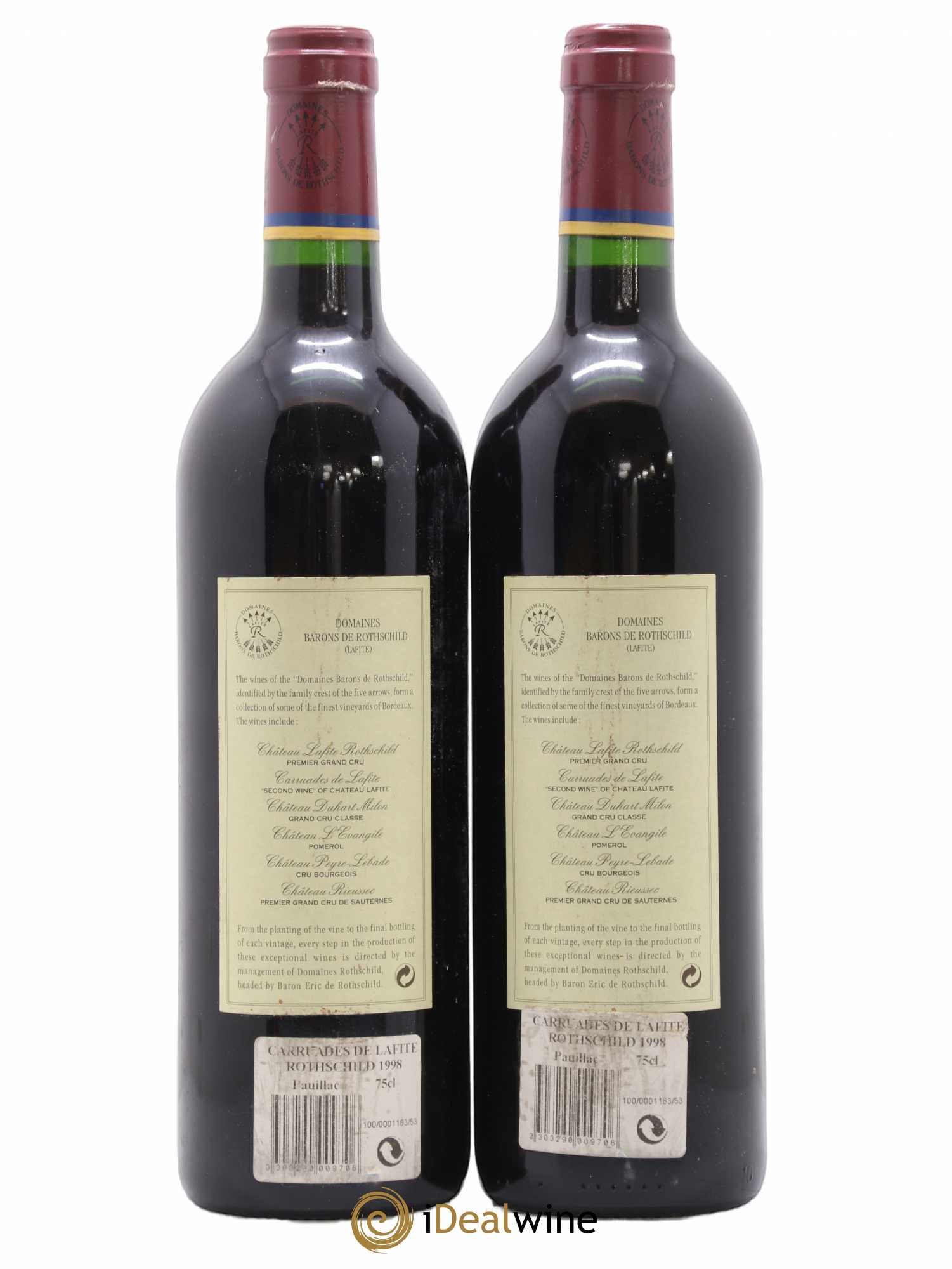 Carruades de Lafite Rothschild Second Vin 1998 - Lot de 2 bouteilles - 1