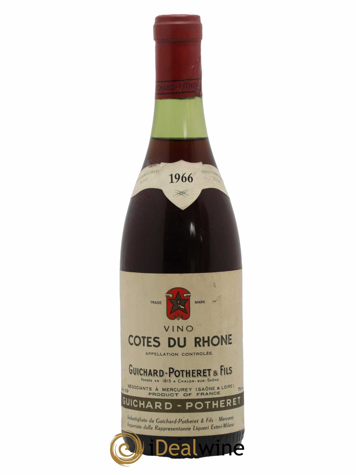 Côtes-du-Rhône Guichard Potheret (sans prix de réserve) 1966 - Lot de 1 bouteille - 0