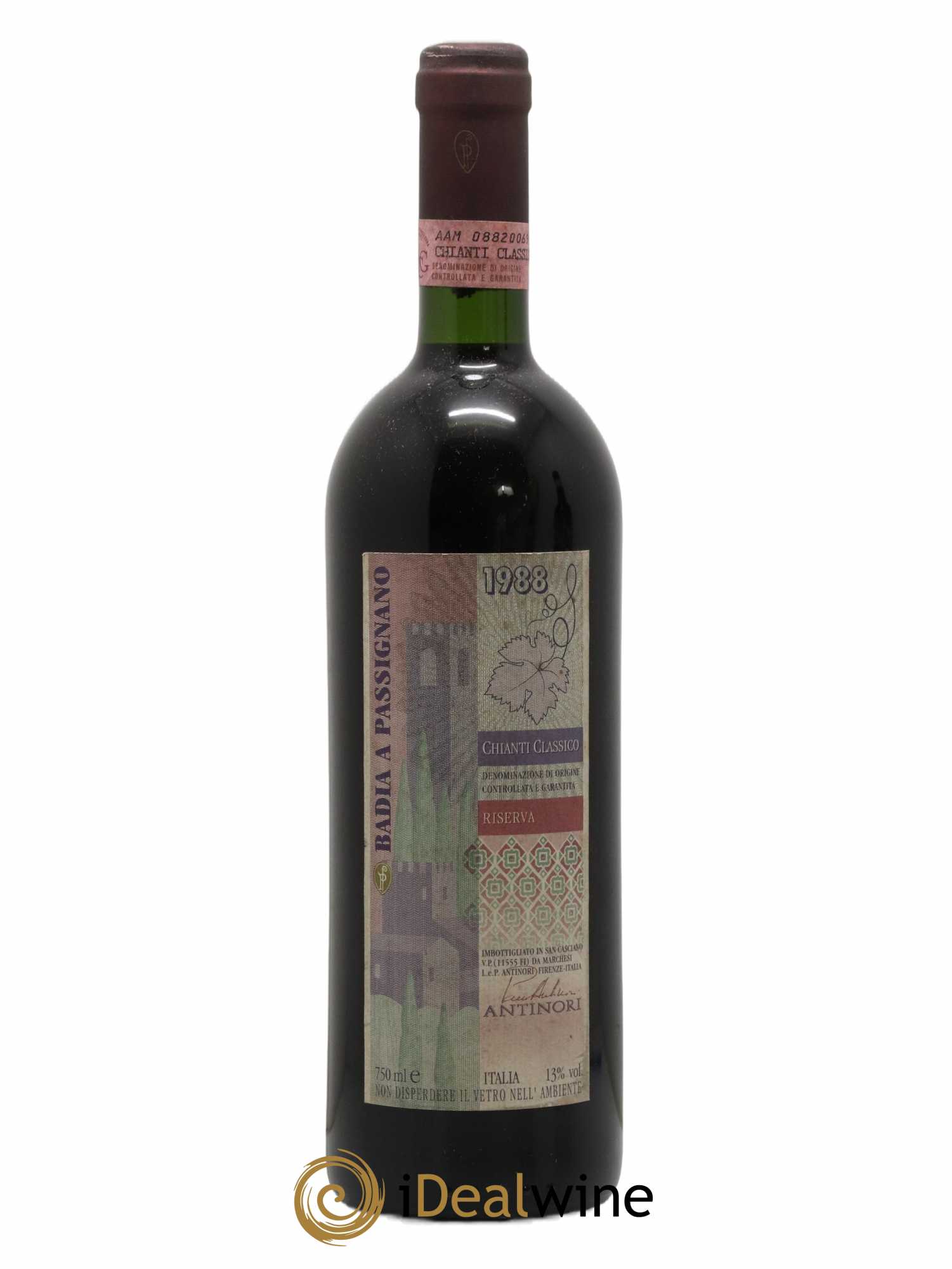 Chianti Classico Piero Antinori DOCG Badia a Passignano Riserva Marchesi Antinori 1988 - Lot de 1 bouteille - 0