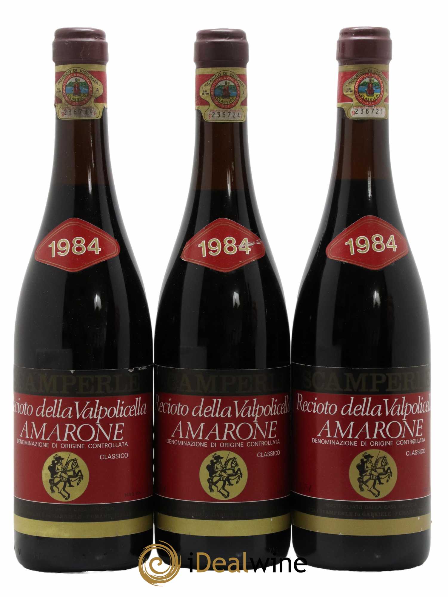 Amarone della Valpolicella DOC Scamperle 1984 - Lot de 3 bouteilles - 0