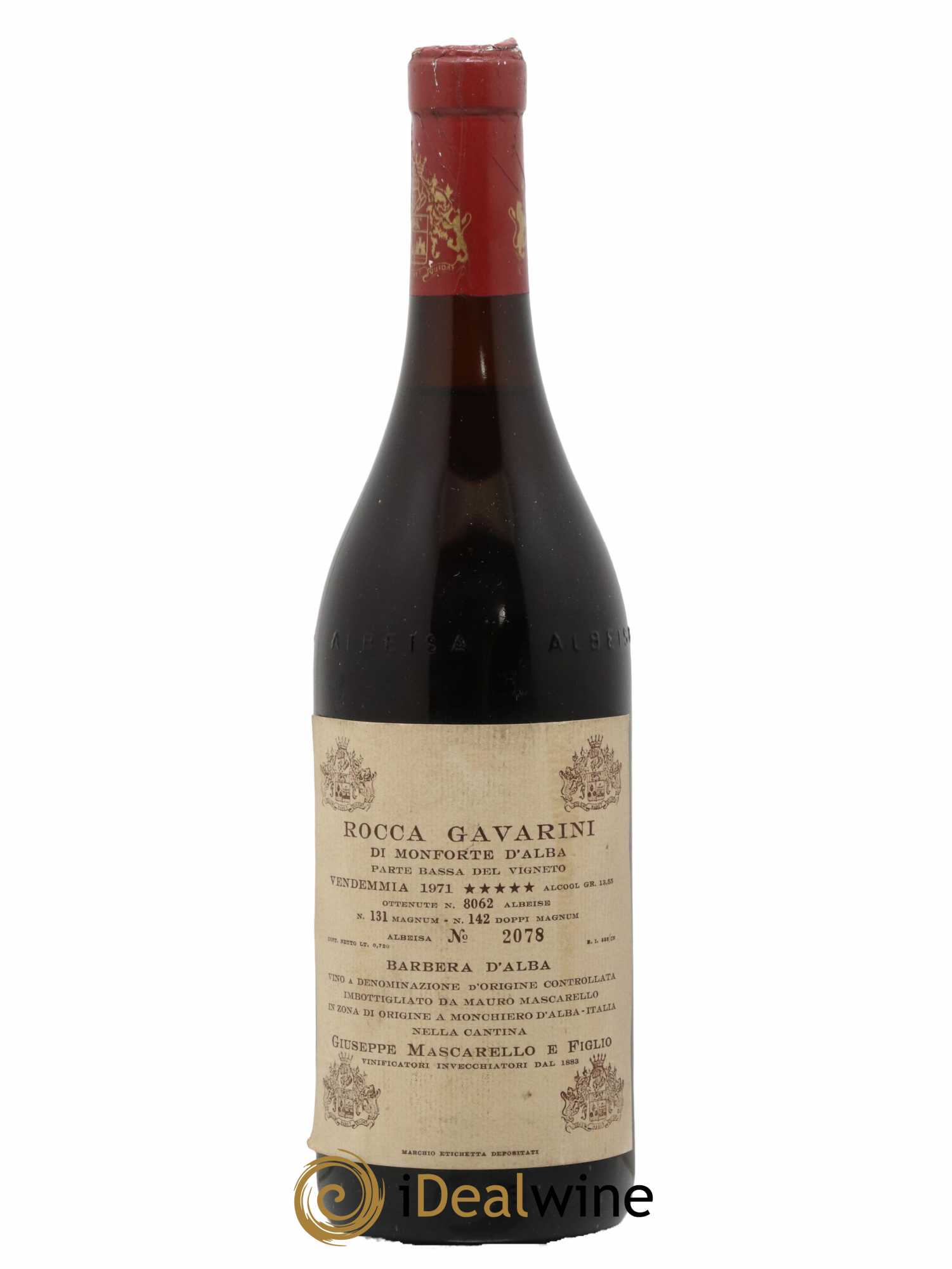 Barbera d'Alba DOC Rocca Gavarini Giuseppe Mascarello 1971 - Lot de 1 bouteille - 0
