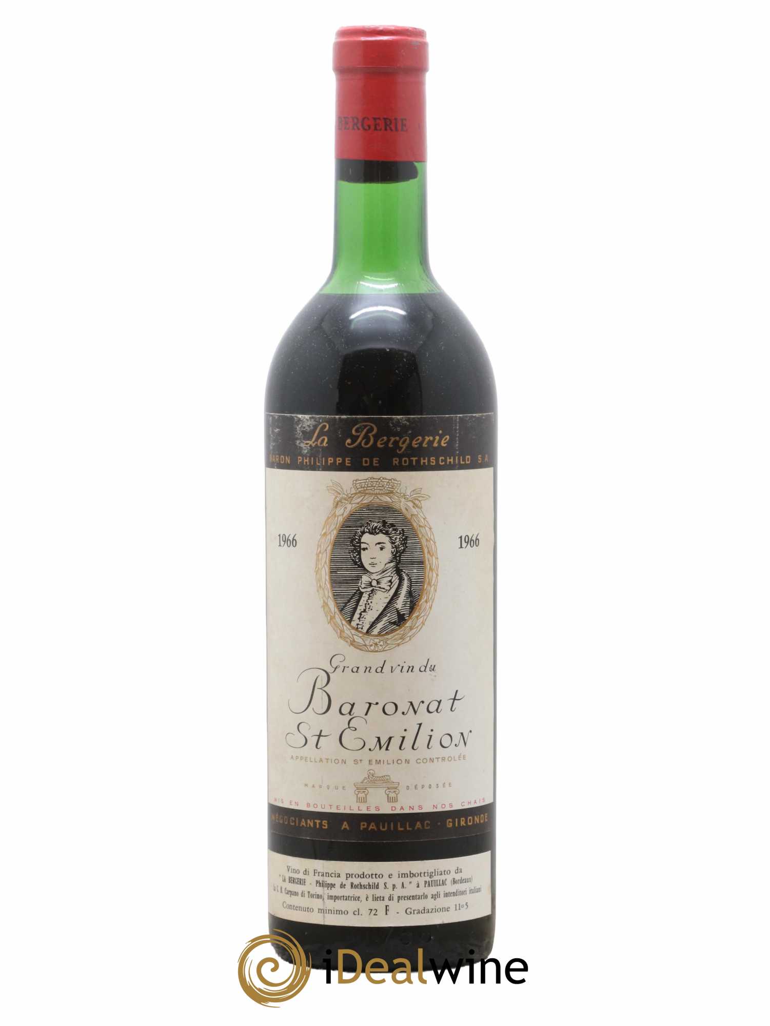 Saint-Émilion La Bergerie Baronat Philippe de Rothschild 1966 - Lot de 1 bouteille - 0