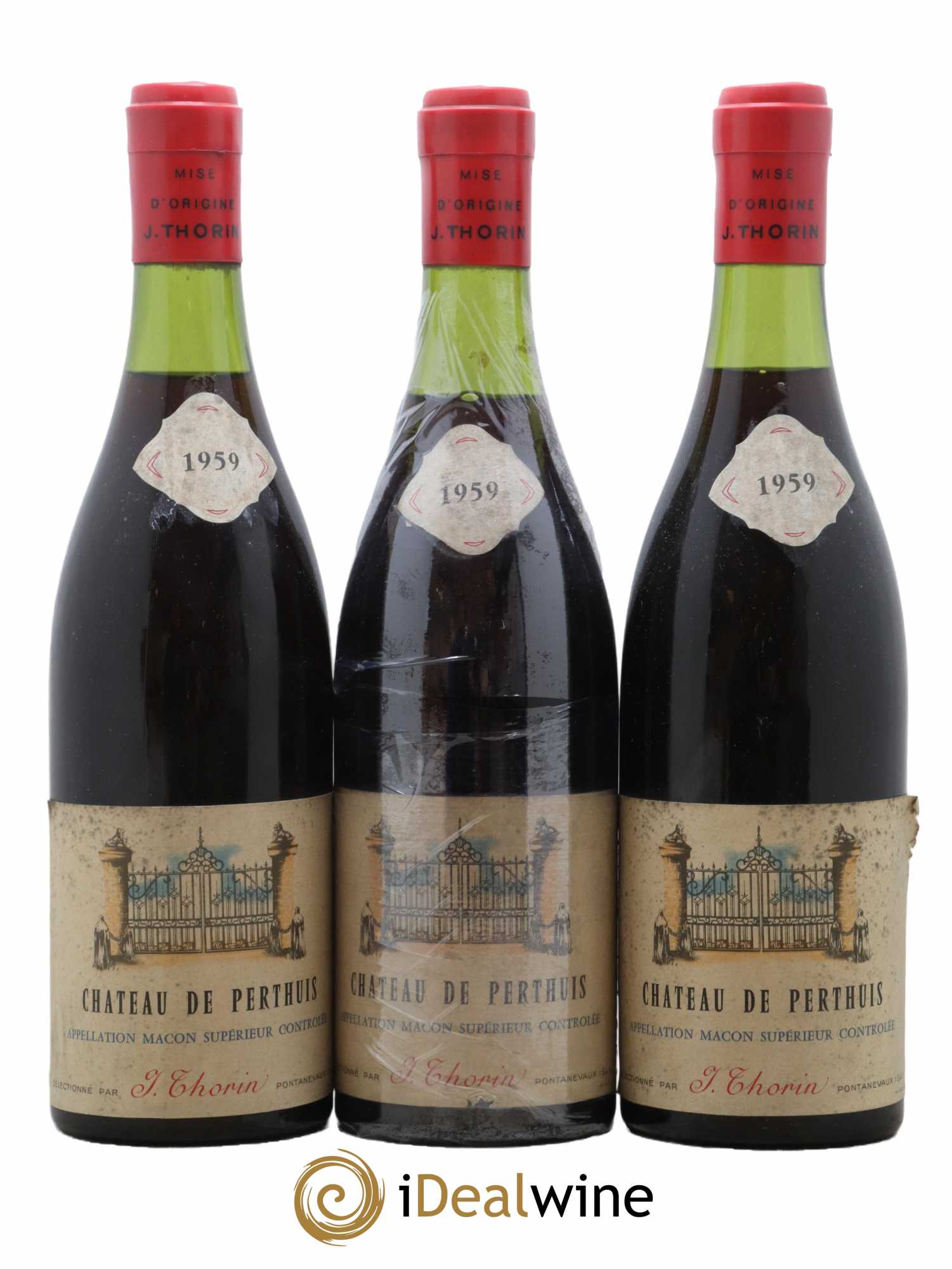 Mâcon Superieur Château de Perthuis Thorin 1959 - Lot de 3 bouteilles - 0