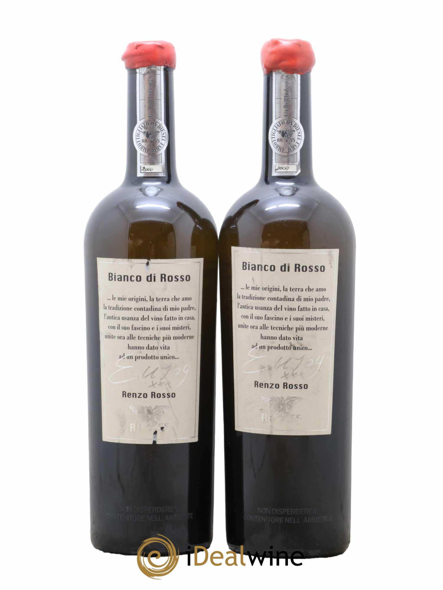 Italie Chardonnay Bianco di Rosso Renzo Rosso 2000 - Lotto di 2 bottiglie - 1