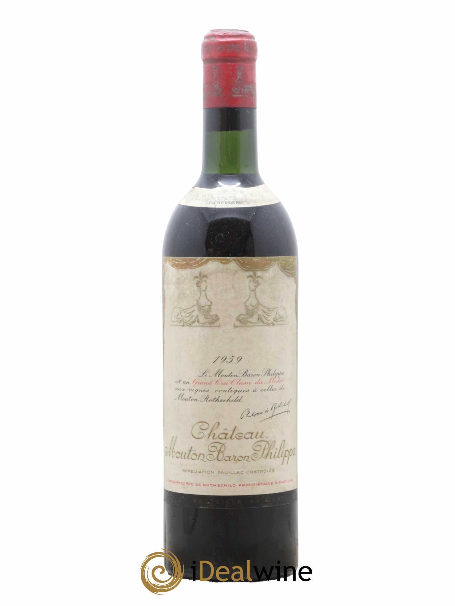 Château d' Armailhac - Mouton Baron(ne) Philippe 5ème Grand Cru Classé 1959 - Lot de 1 bouteille - 0