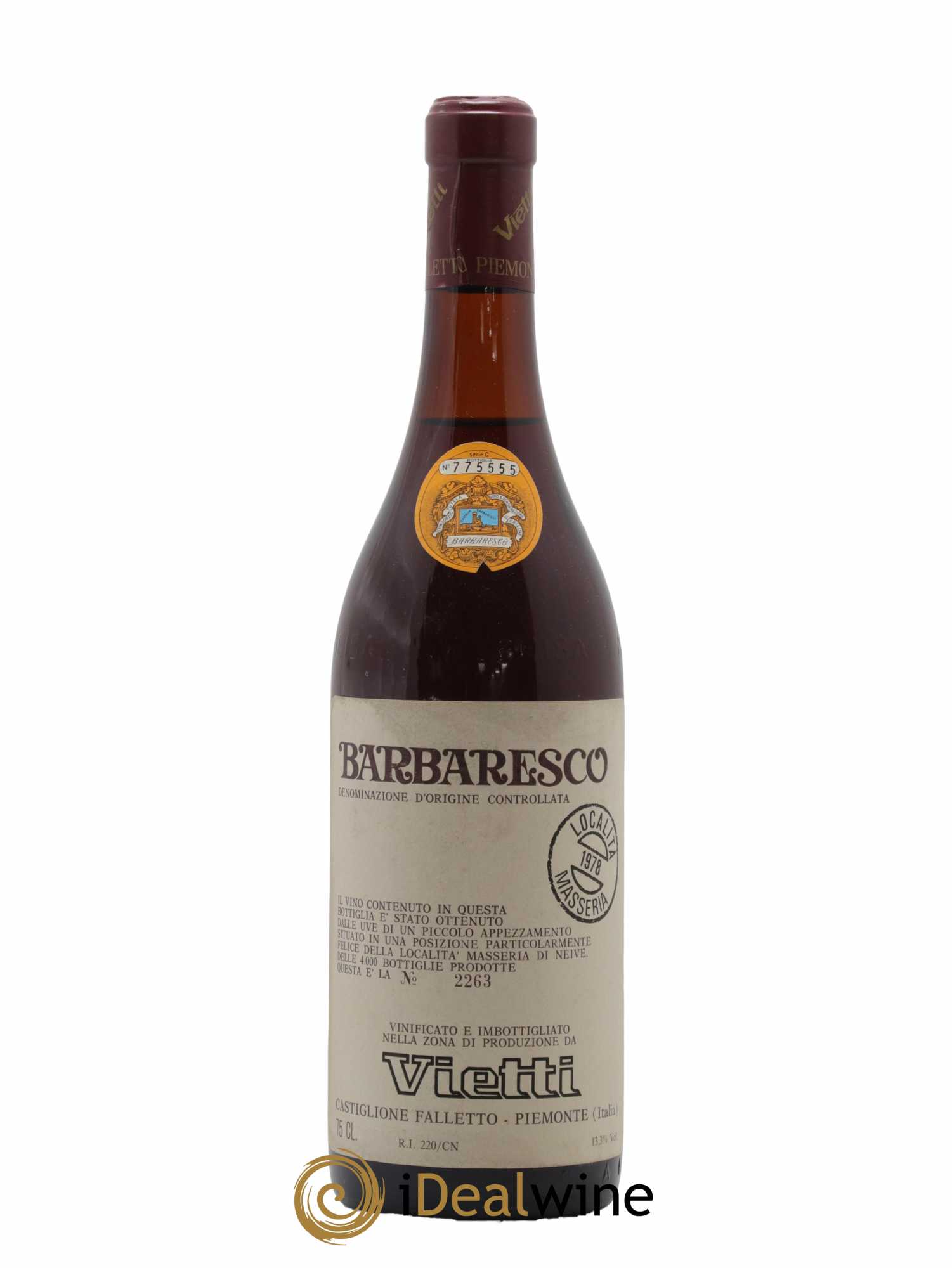 Barbaresco DOCG Masseria Vietti 1978 - Lot de 1 bouteille - 0