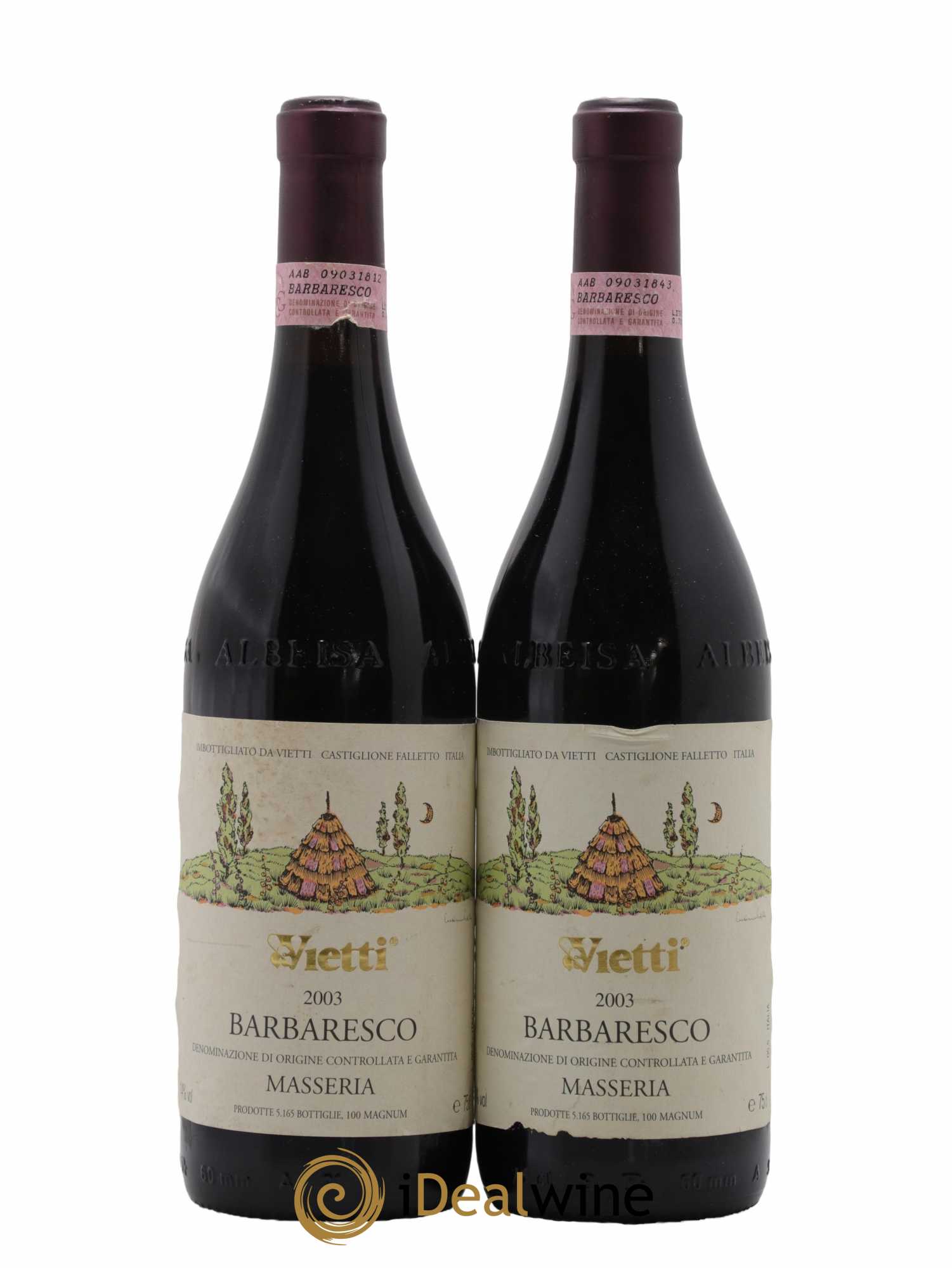 Barbaresco DOCG Masseria Vietti 2003 - Lot de 2 bouteilles - 0