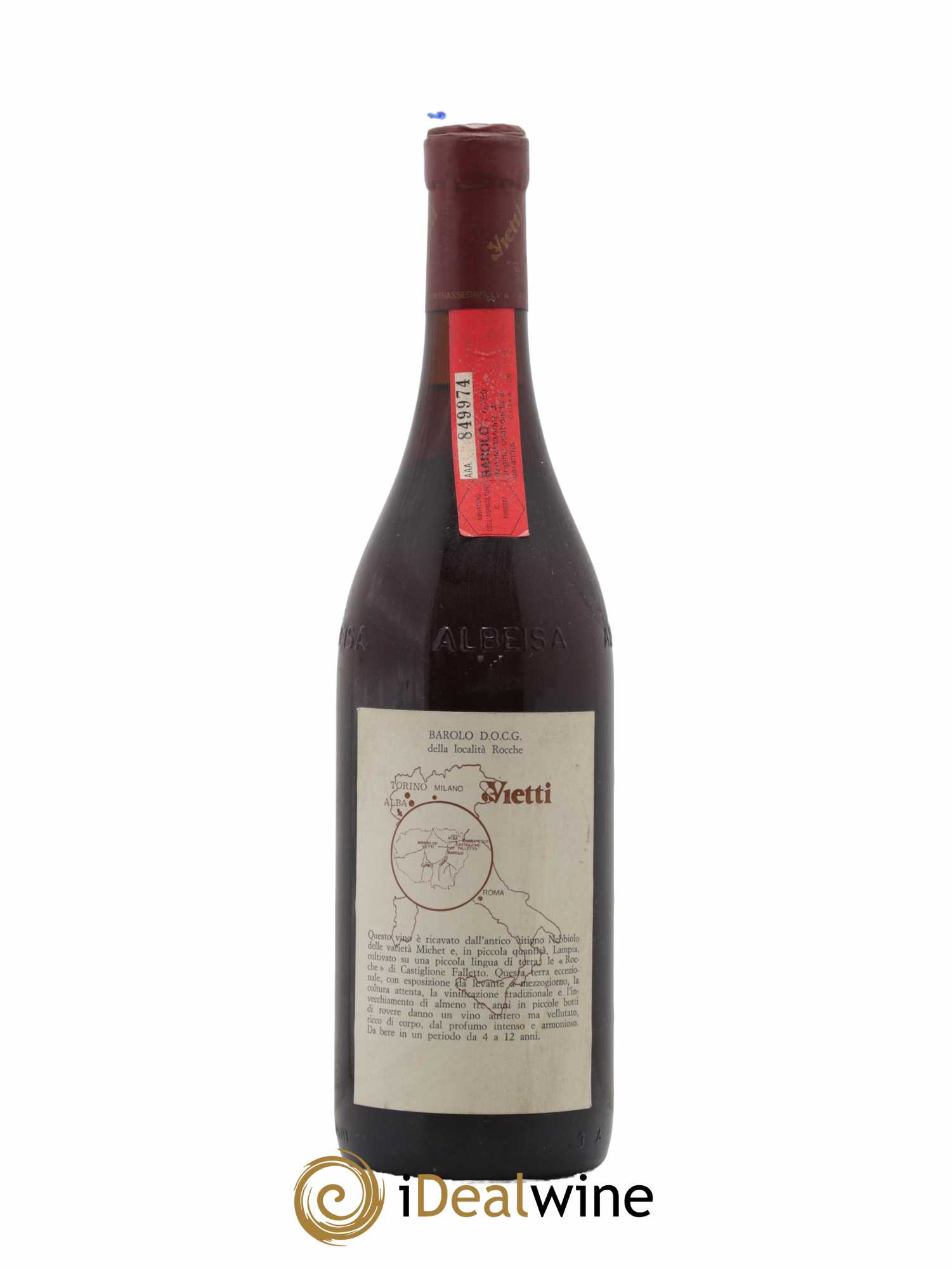 Barolo DOCG Rocche di Castiglione Vietti 1980 - Lot de 1 bouteille - 1