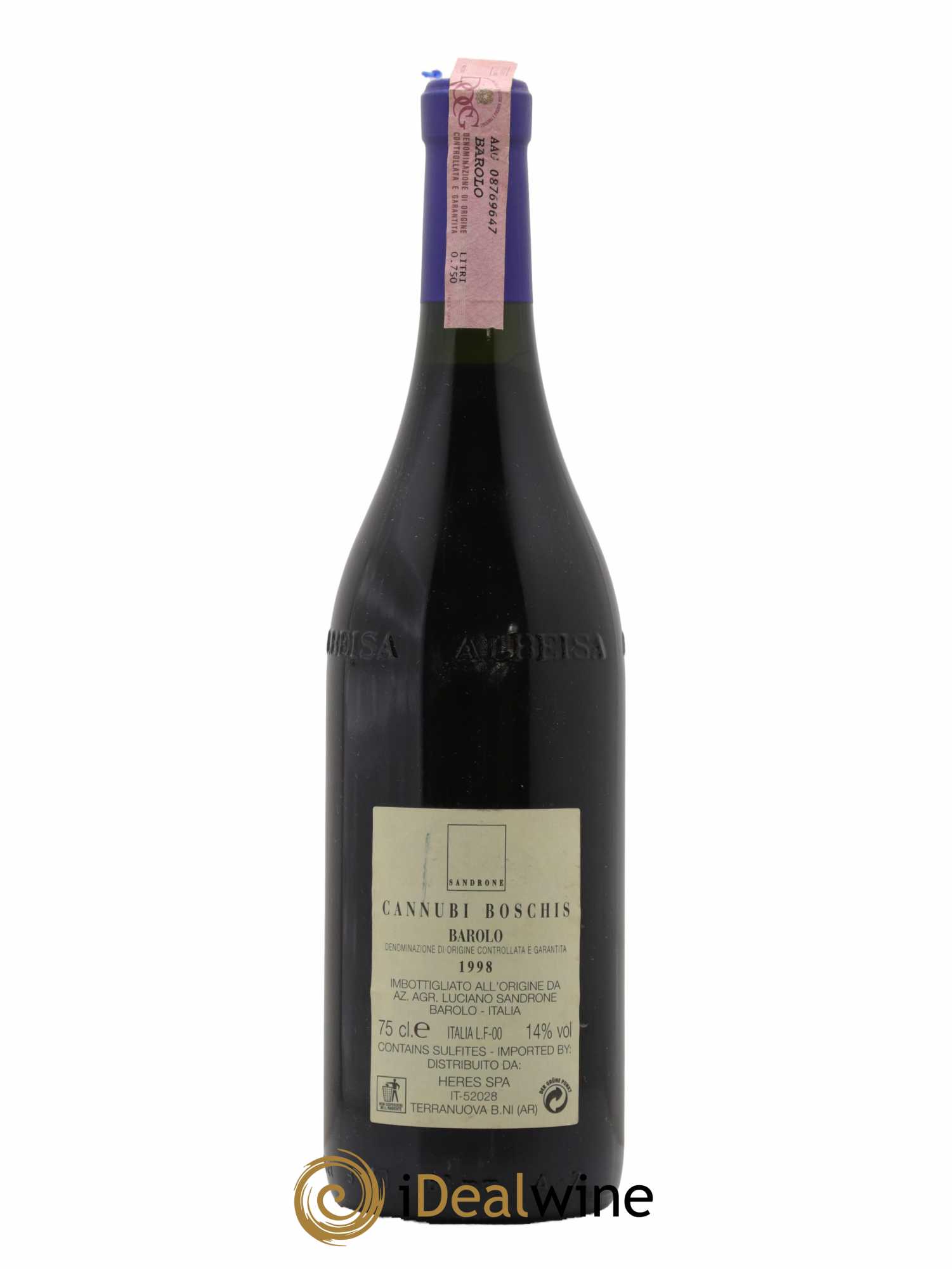 Barolo DOCG Aleste (anciennement Cannubi Boschis) Luciano Sandrone 1998 - Posten von 1 Flasche - 1