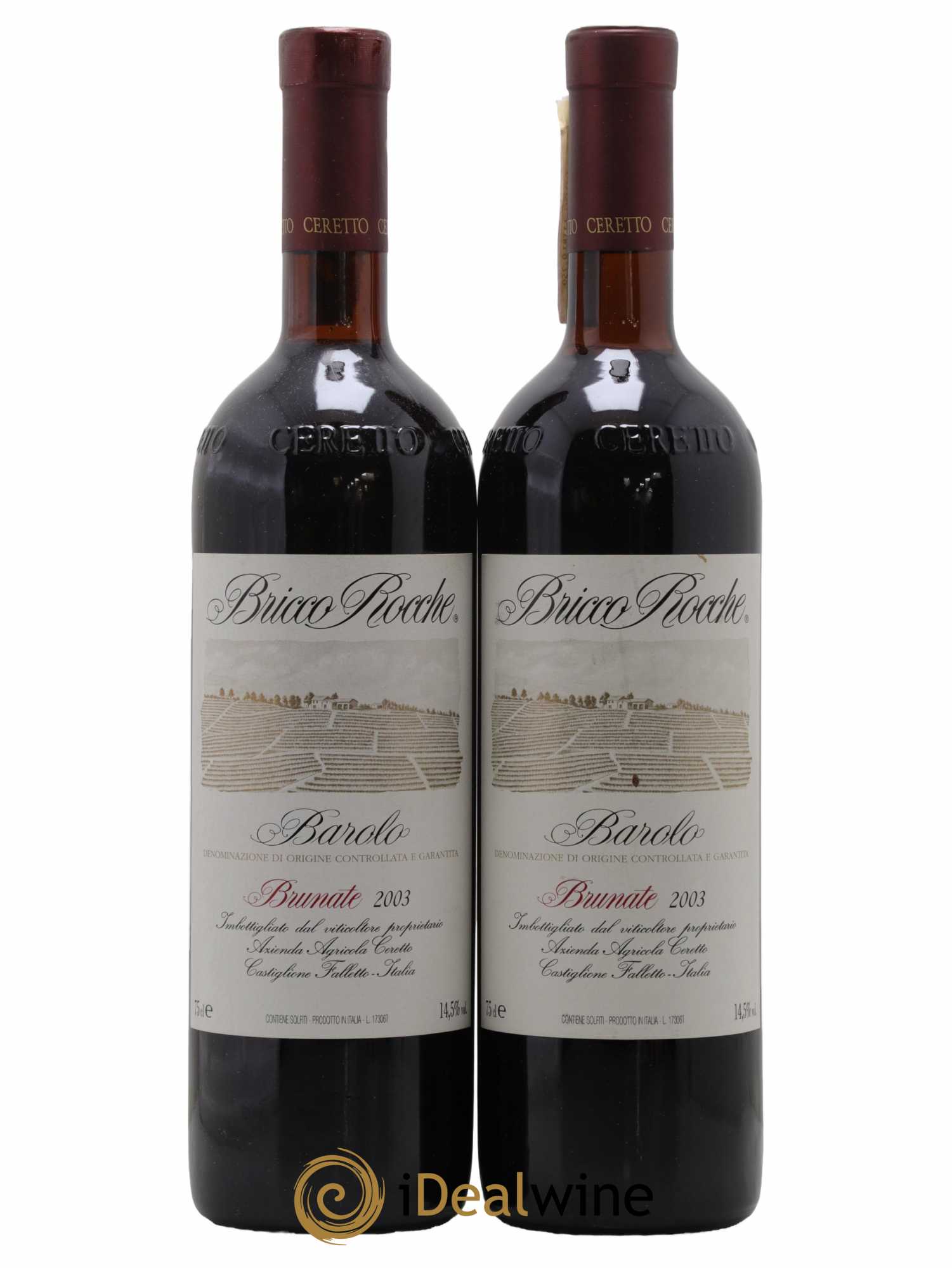 Barolo Bricco Rocche Brunate Ceretto 2003 - Lot de 2 bouteilles - 0