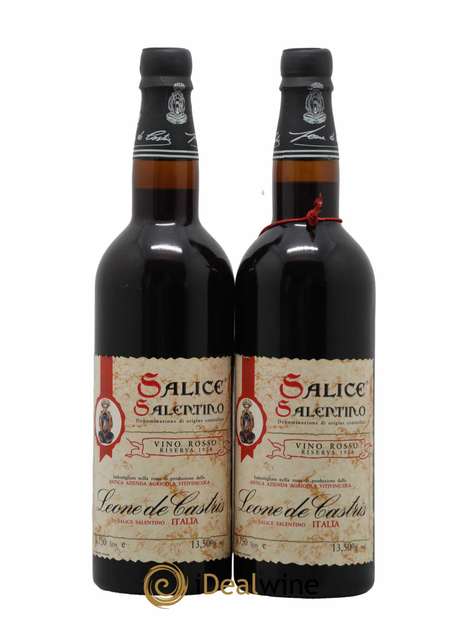 Italie Salice Salentino Leone de Castris 1978 - Lot de 2 bouteilles - 0