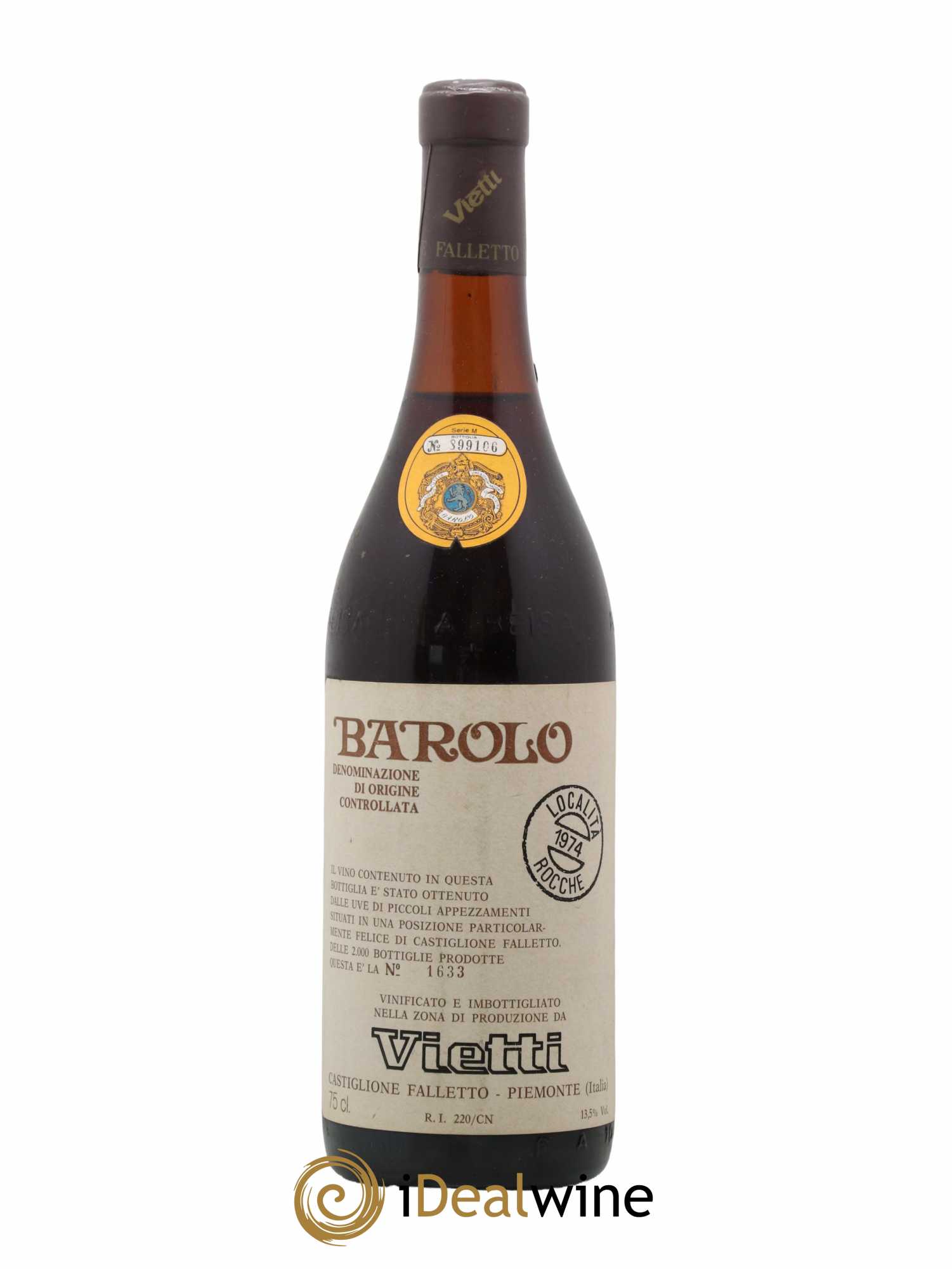 Barolo DOCG Le Rocche Vietti 1974 - Posten von 1 Flasche - 0