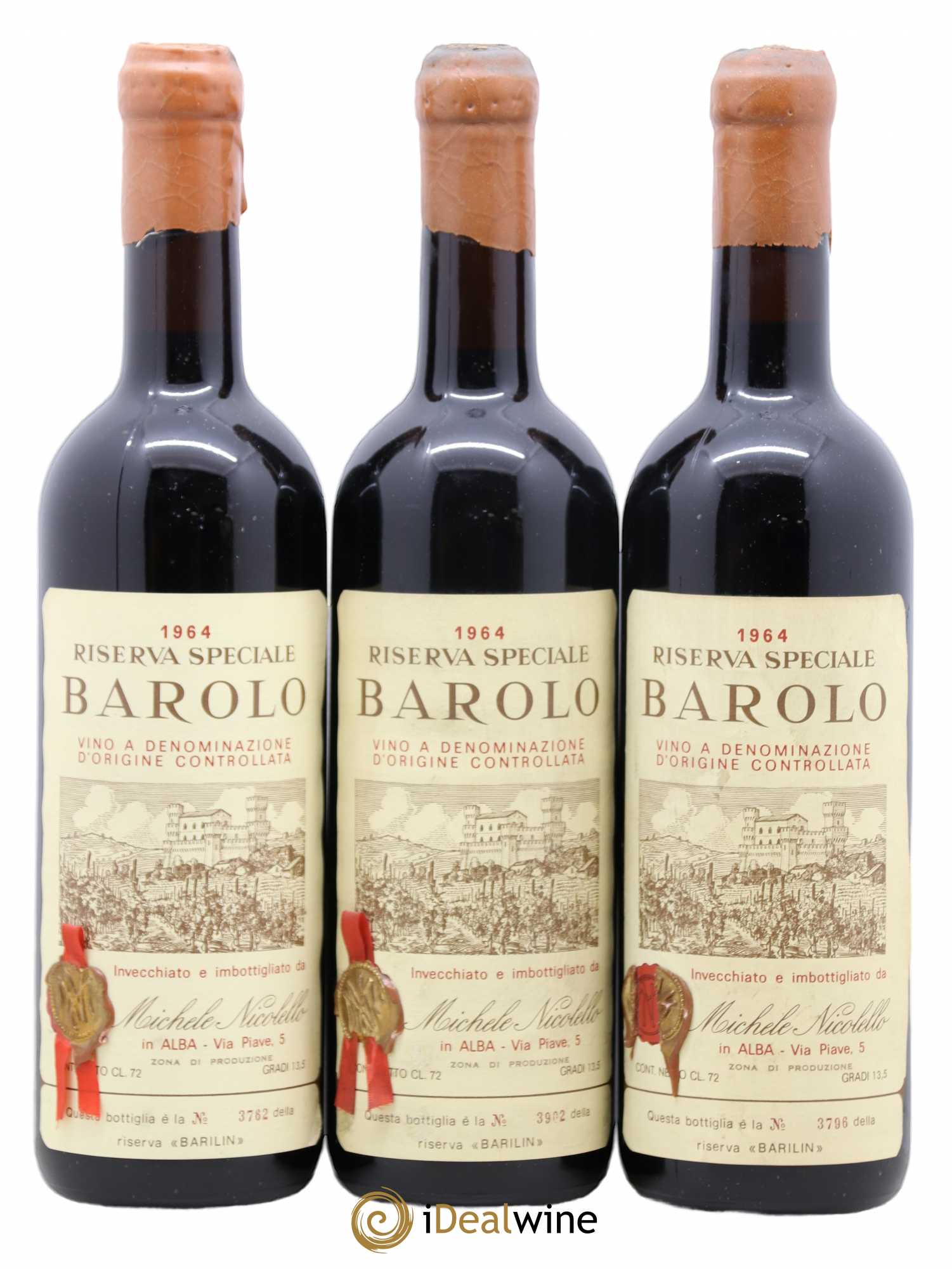 Barolo Riserva Speciale Nicolello Ferruccio 1964 - Lot de 3 bouteilles - 0