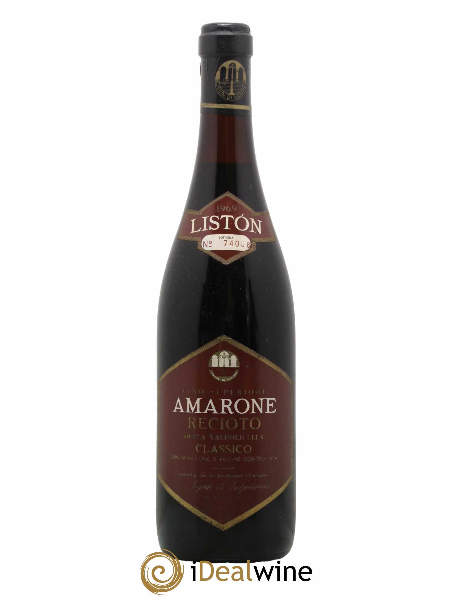 Amarone della Valpolicella DOC Classico Liston 1969 - Lot de 1 bouteille - 0