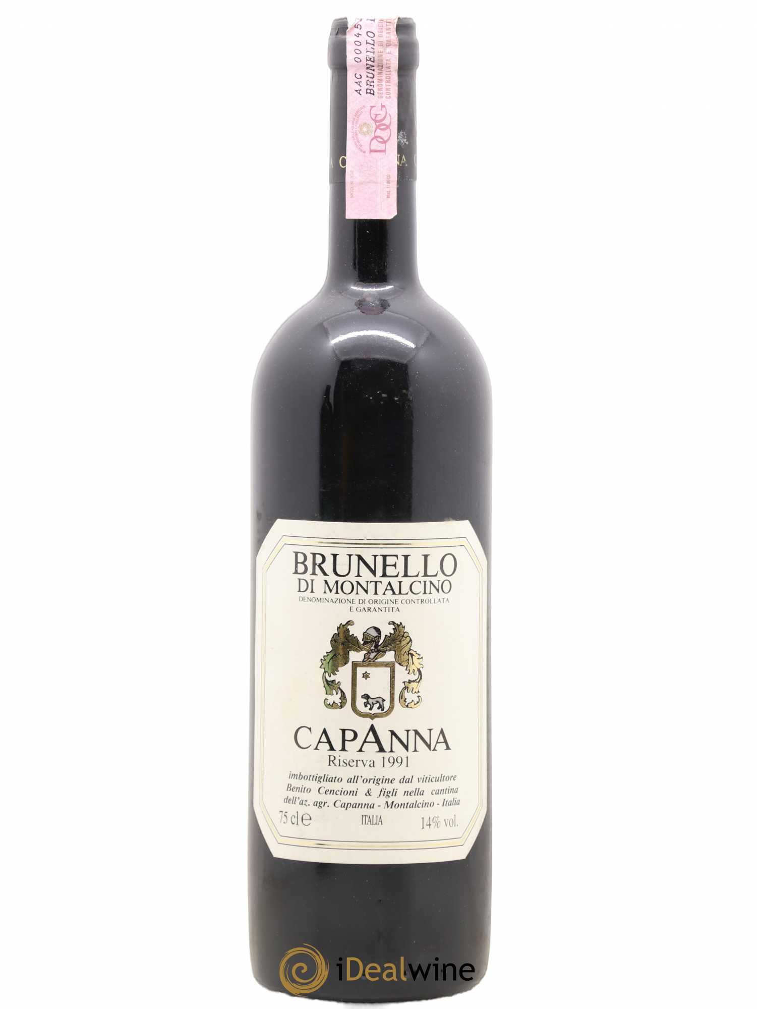 Brunello di Montalcino Riserva Capanna 1991 - Lot de 1 bouteille - 0