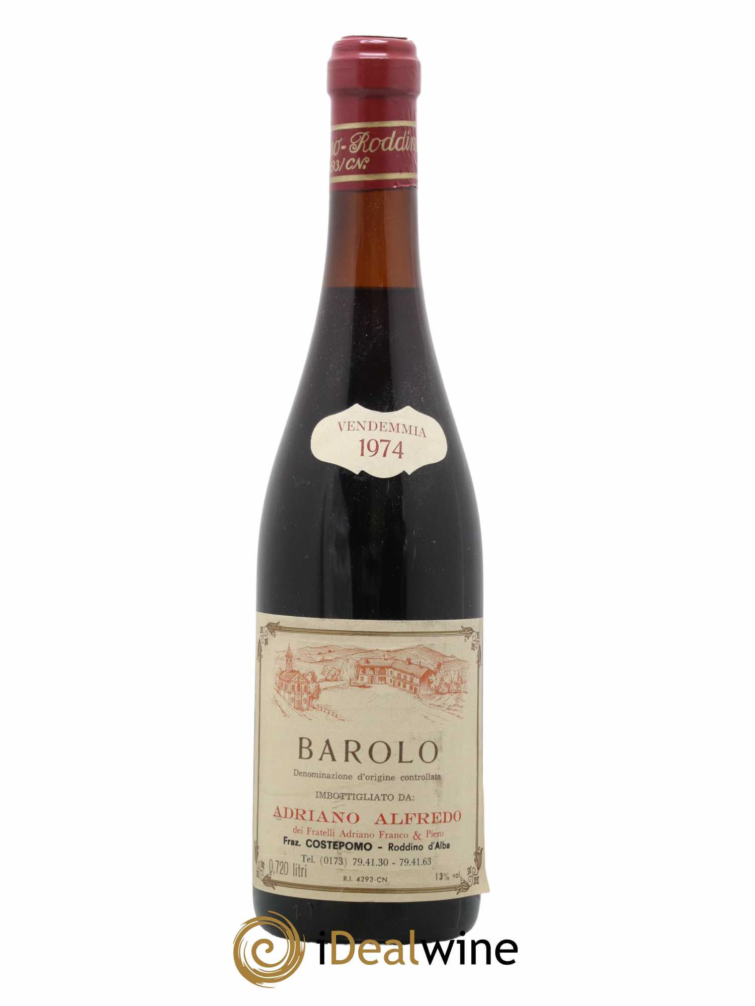 Barolo Adriano Alfredo 1974 - Lot de 1 bouteille - 0