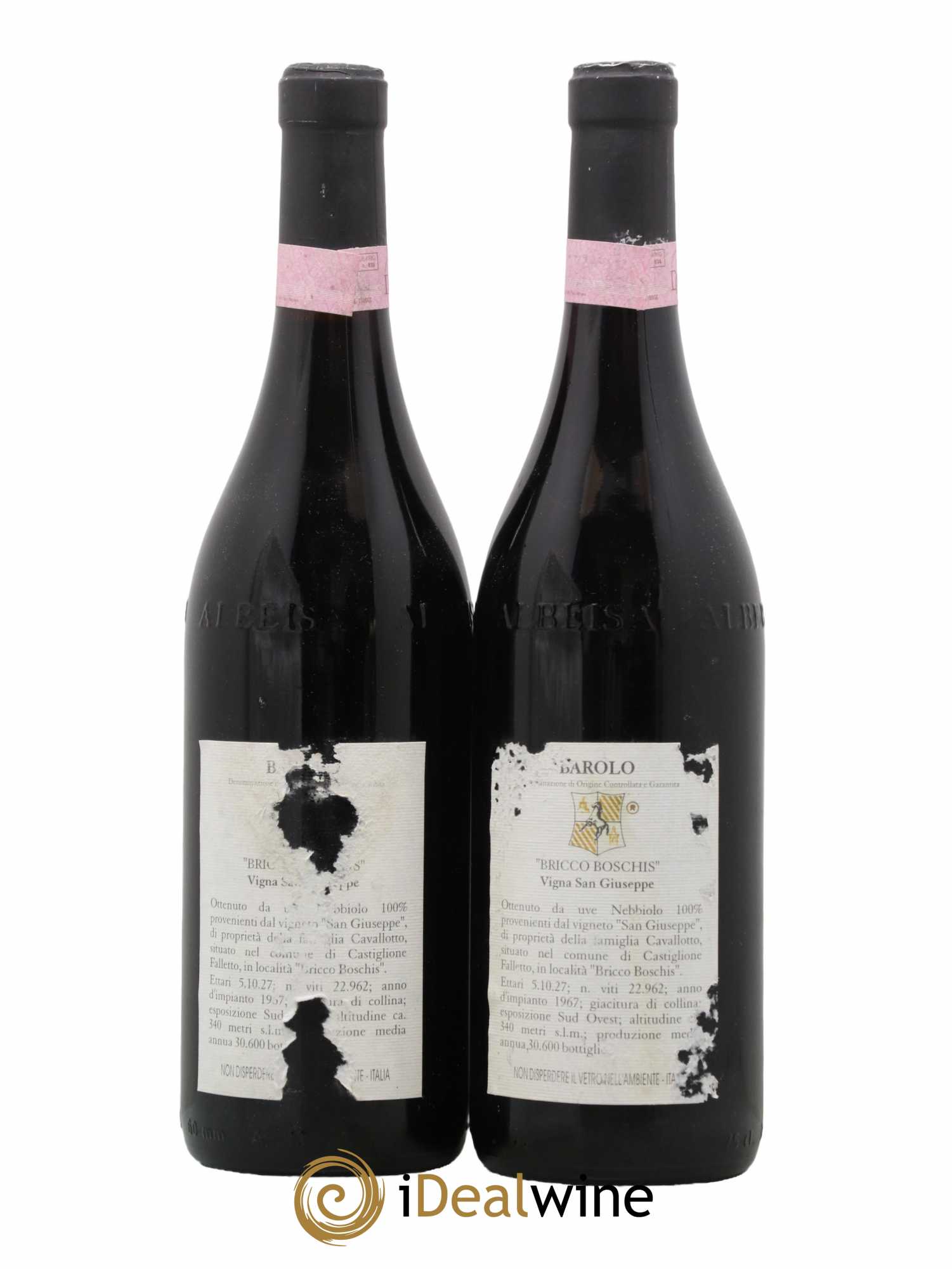 Barolo DOCG Cavallotto Riserva Vigna San Giuseppe Cavallotto Bricco Boschis 1993 - Posten von 2 Flaschen - 1