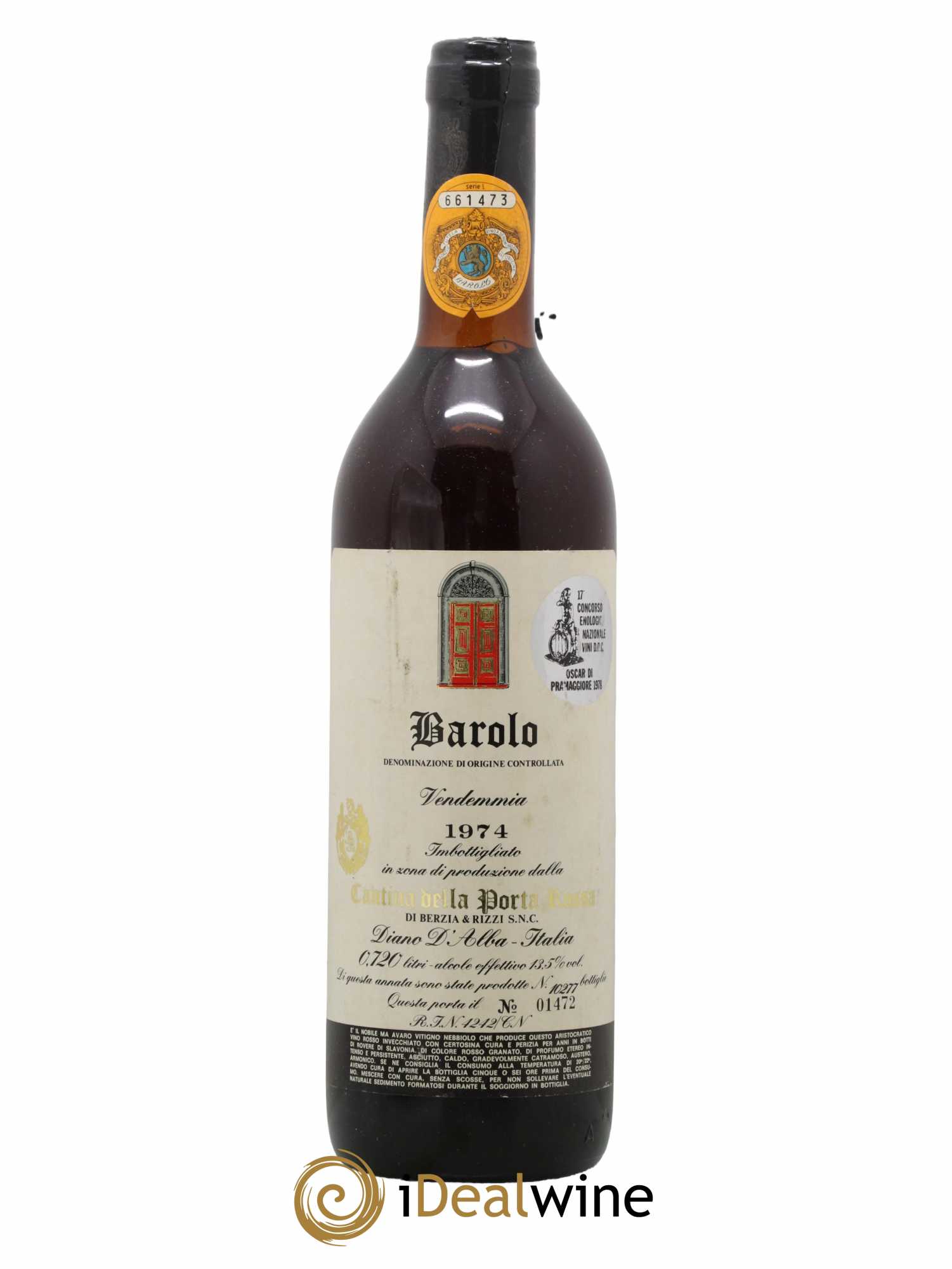 Barolo Cantina della Porta Rossa 1974 - Lot de 1 bouteille - 0