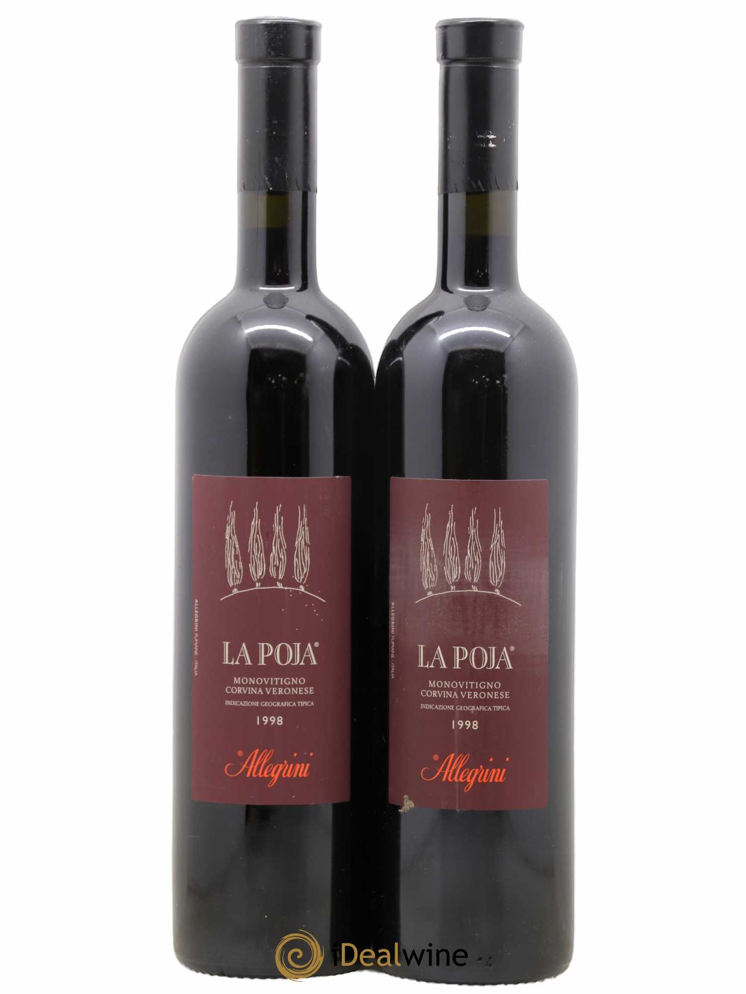 Italie La Poja Allegrini 1998 - Lot de 2 bouteilles - 0