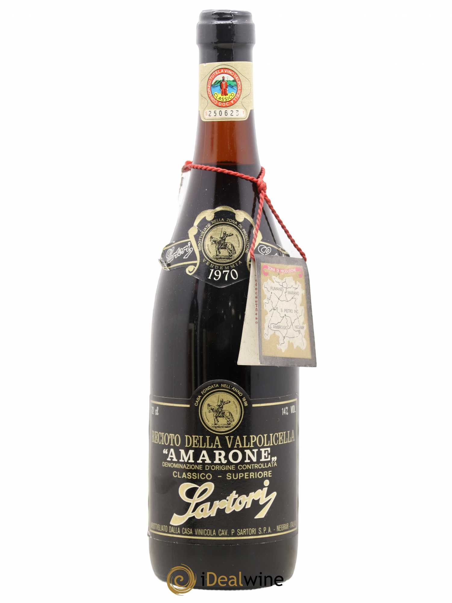 Italie Amarone Recioto delle Valpolicella Superiore Sartori 1970 - Posten von 1 Flasche - 0