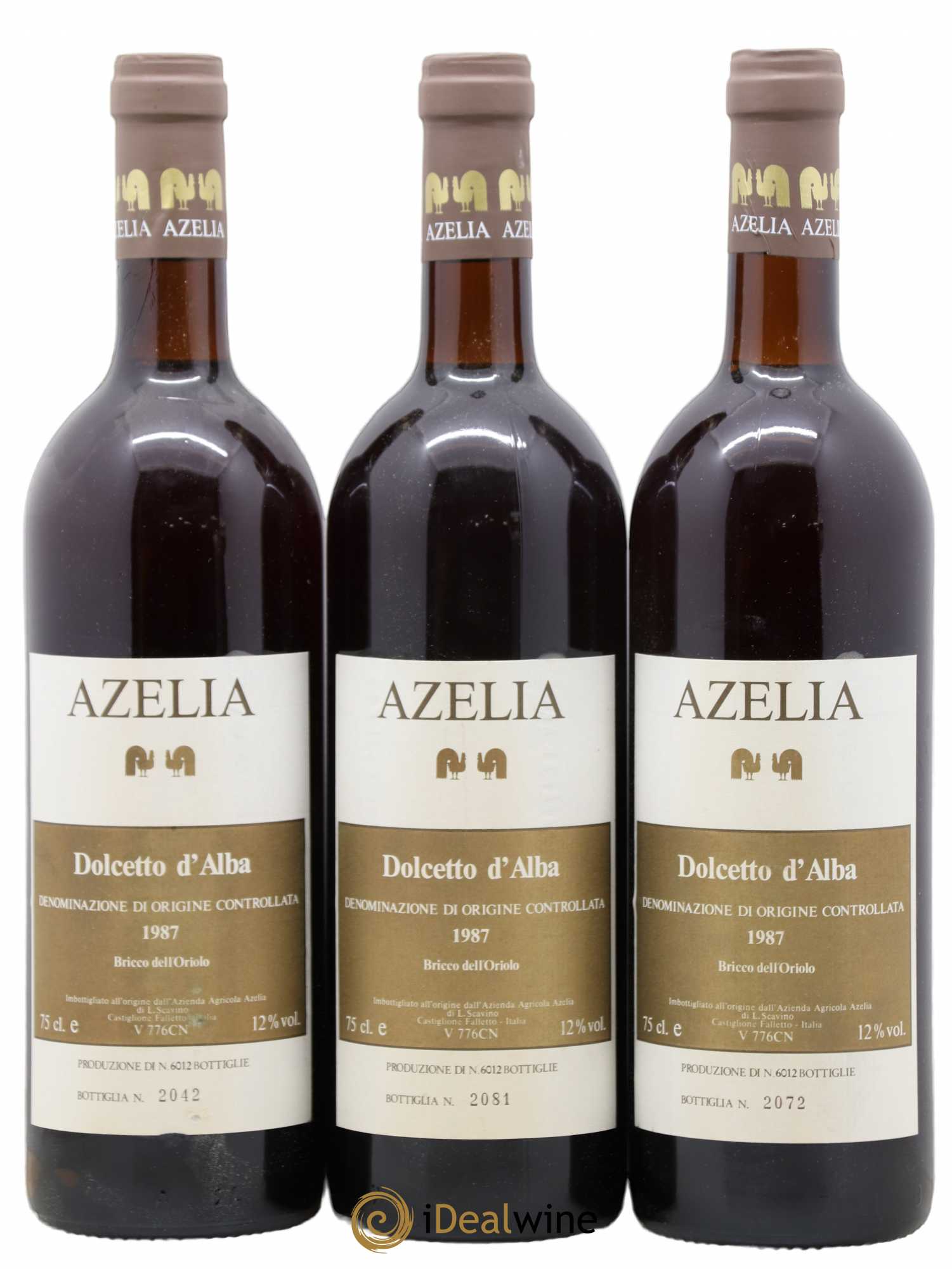 Dolcetto d'Alba DOC Bricco dell'Oriolo Azelia 1987 - Posten von 3 Flaschen - 0