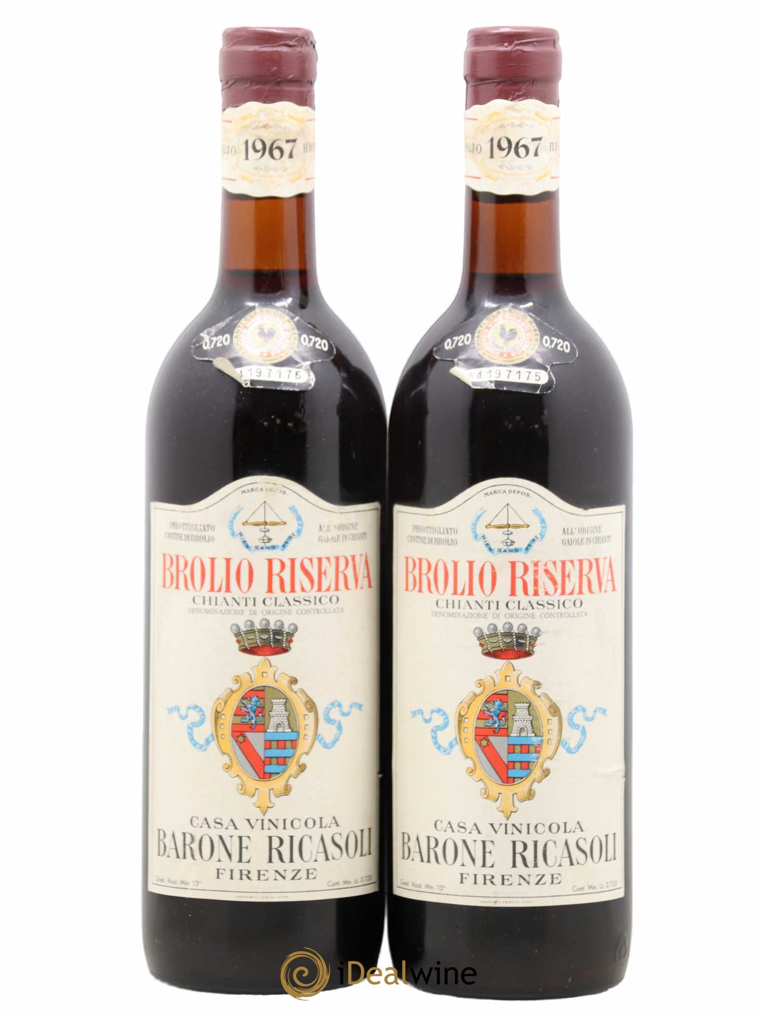 Chianti Classico DOCG Riserva Brolio Ricasoli 1967 - Posten von 2 Flaschen - 0