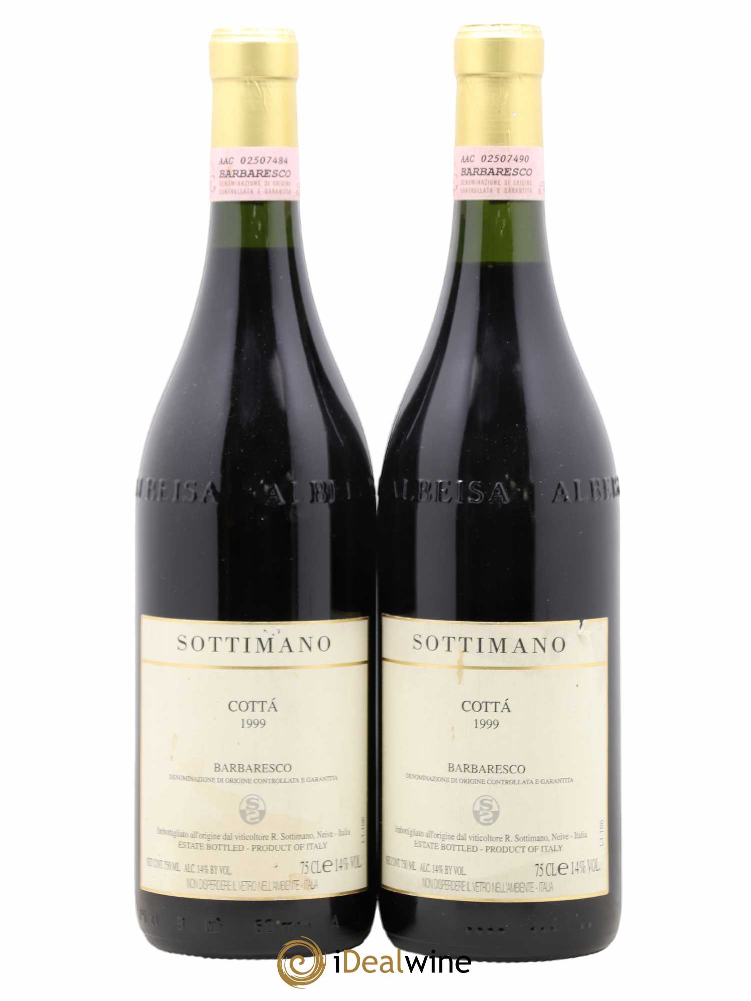 Barbaresco DOCG Cottà Sottimano 1999 - Lot de 2 bouteilles - 0
