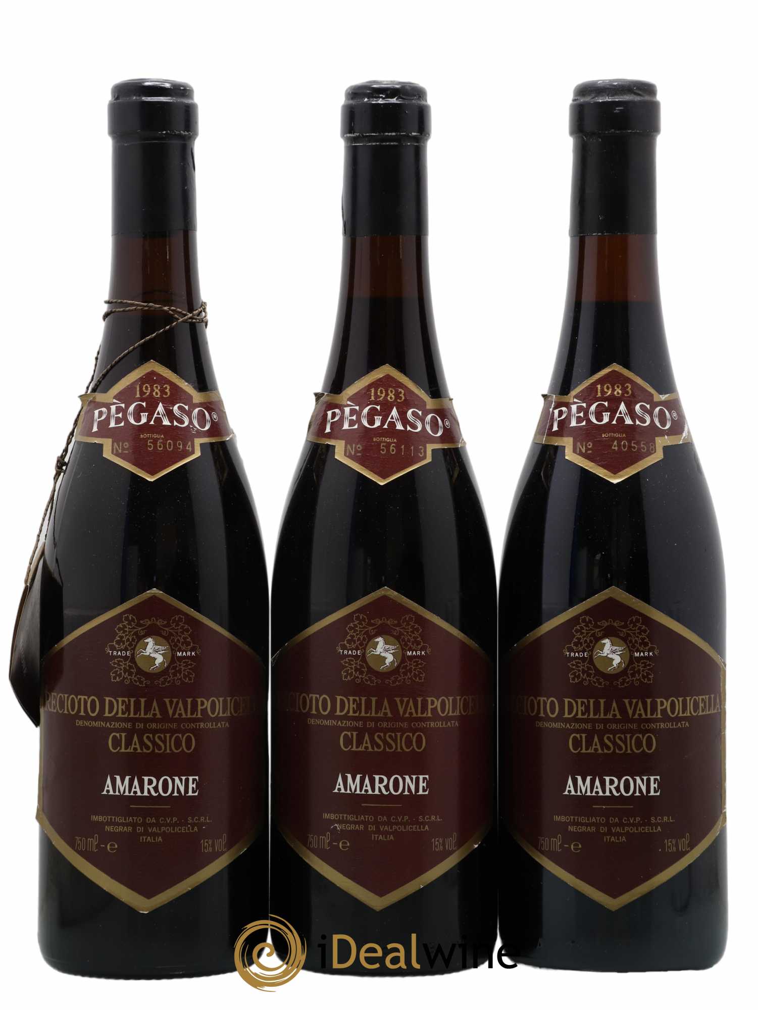 Amarone della Valpolicella DOC Recioto Pegaso (sans prix de réserve) 1983 - Posten von 3 Flaschen - 0