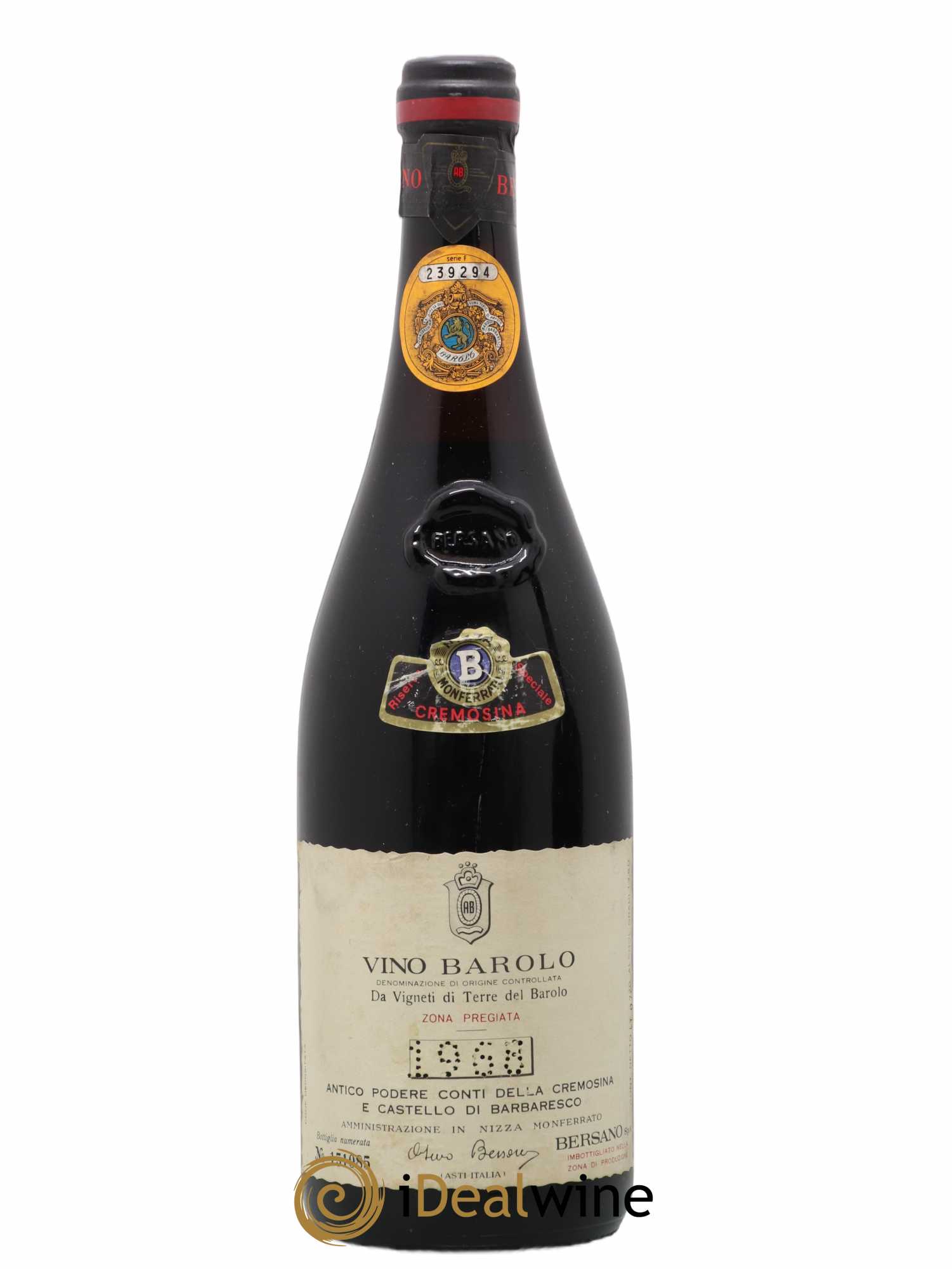 Barolo Riserva Speciale Bersano 1968 - Posten von 1 Flasche - 0