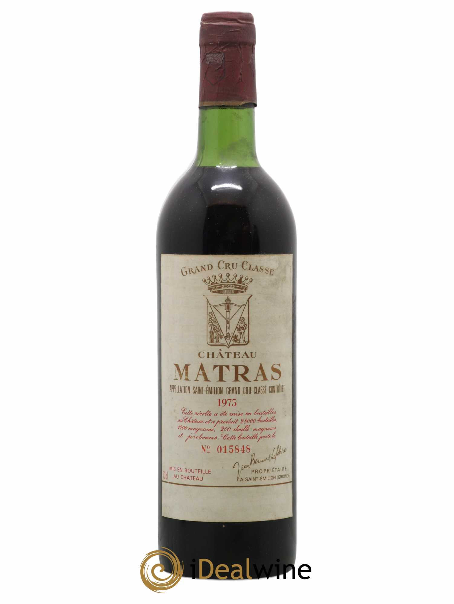 Château Matras 1975 - Lot de 1 bouteille - 0
