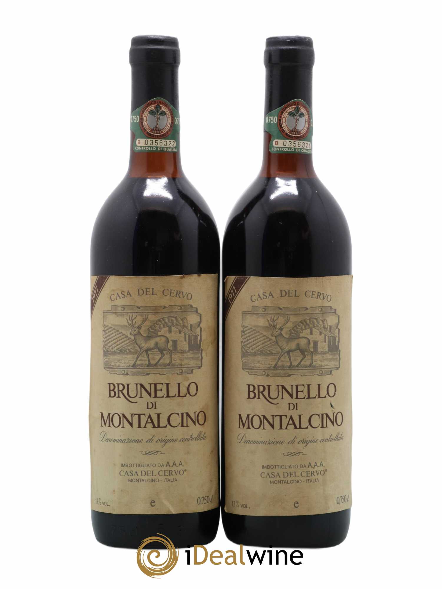 Brunello di Montalcino Casa del Cervo 1977 - Lot de 2 bouteilles - 0