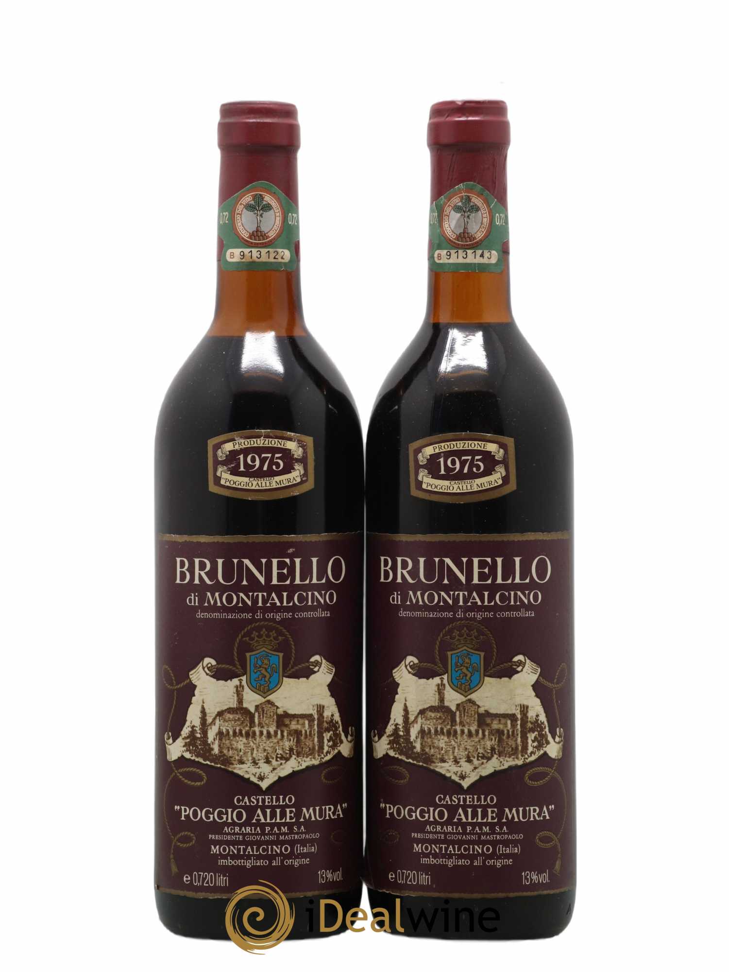 Brunello di Montalcino Poggio alle Mura 1975 - Lot de 2 bouteilles - 0