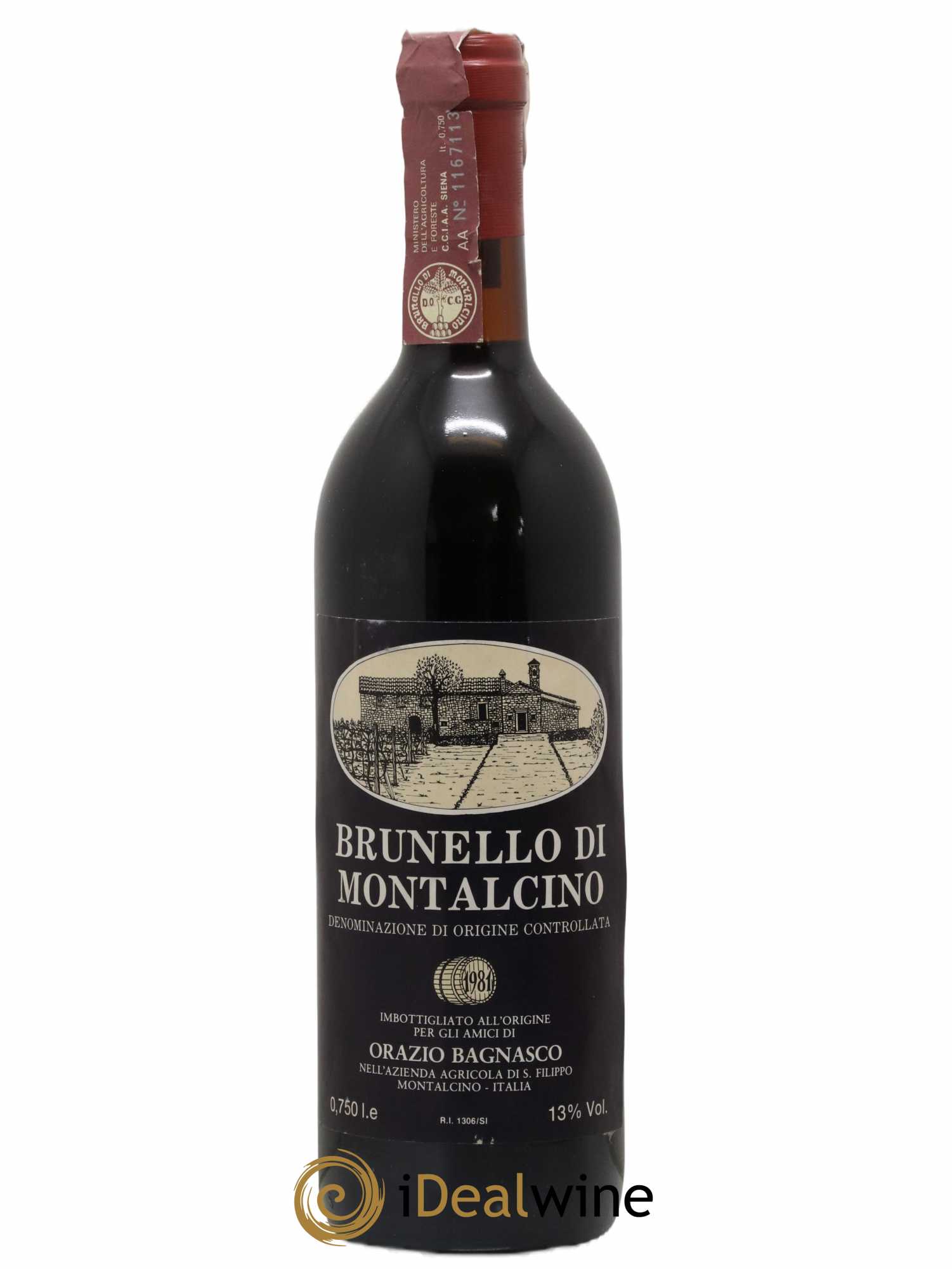Brunello di Montalcino Orazio Bagnasco 1981 - Lot de 1 bouteille - 0