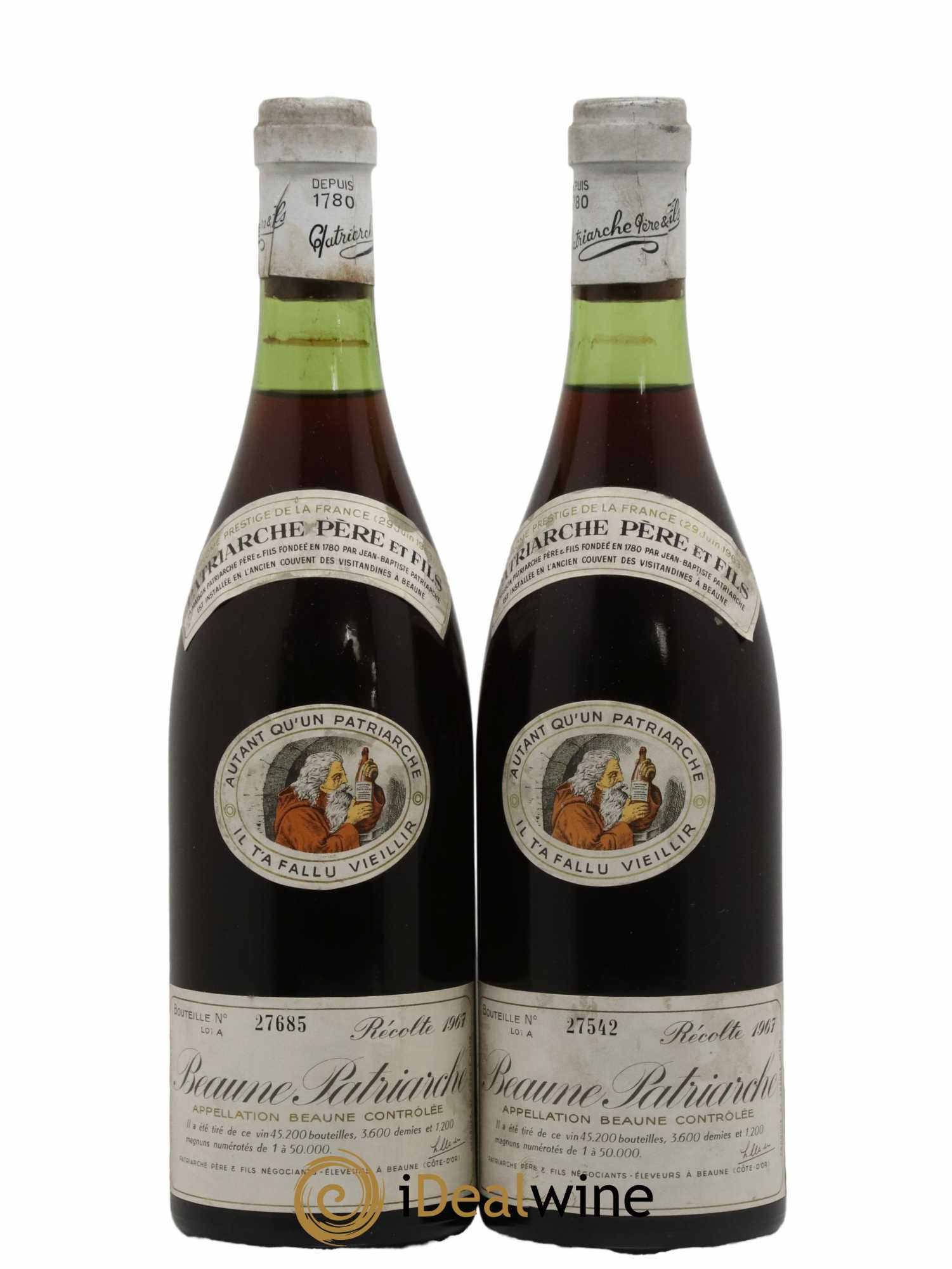 Beaune Patriarche 1967 - Lot de 2 bouteilles - 0