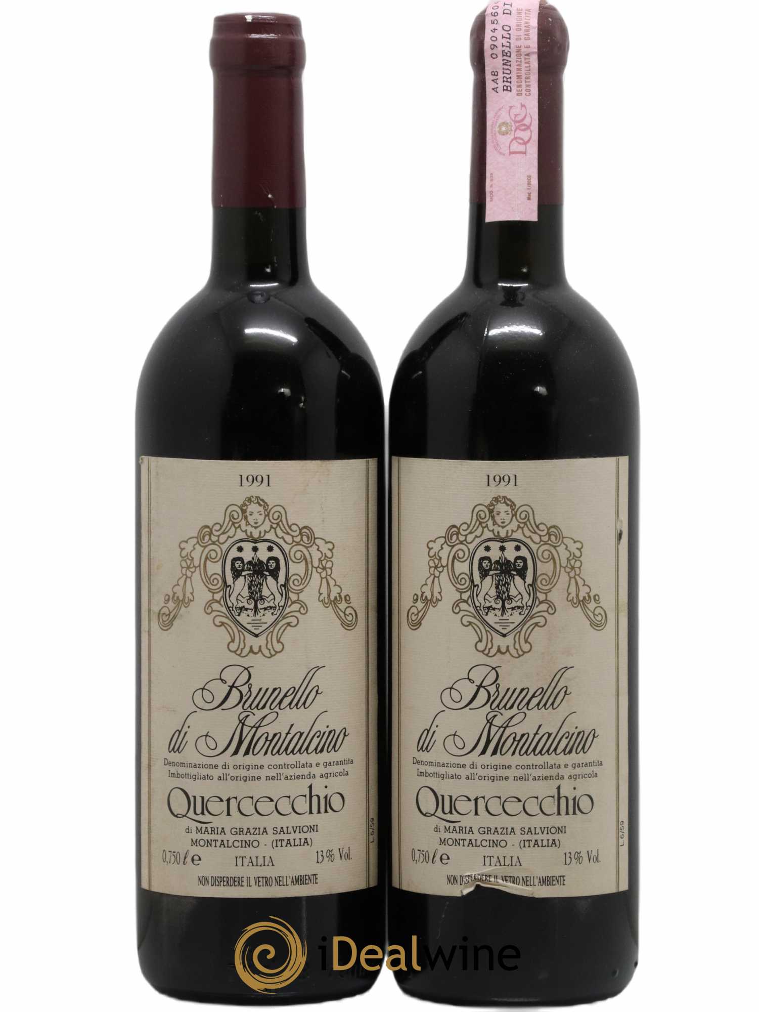Brunello di Montalcino Quercecchio 1991 - Lot de 2 bouteilles - 0