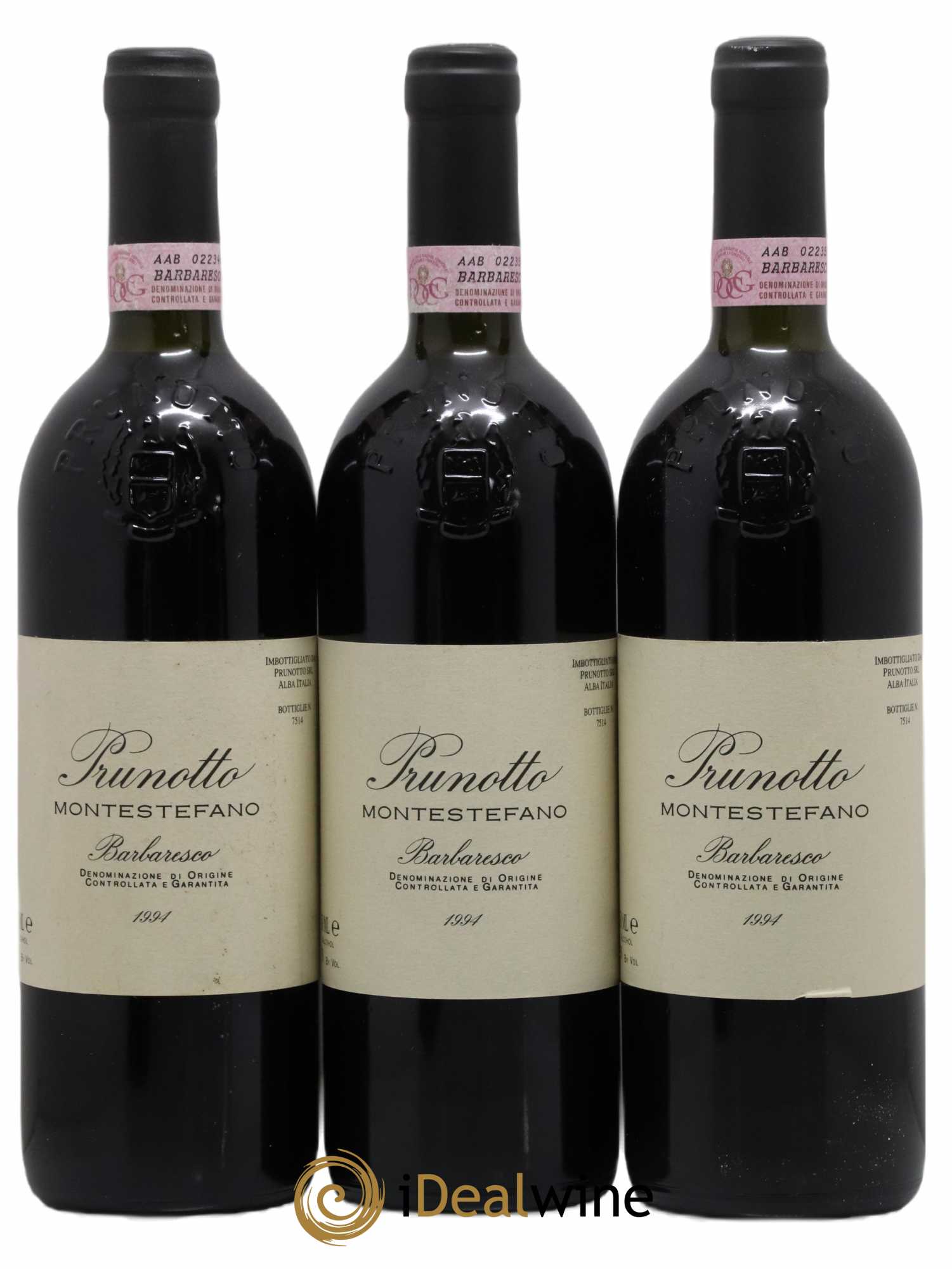 Barbaresco DOCG Montestefano Prunotto 1994 - Lot de 3 bouteilles - 0