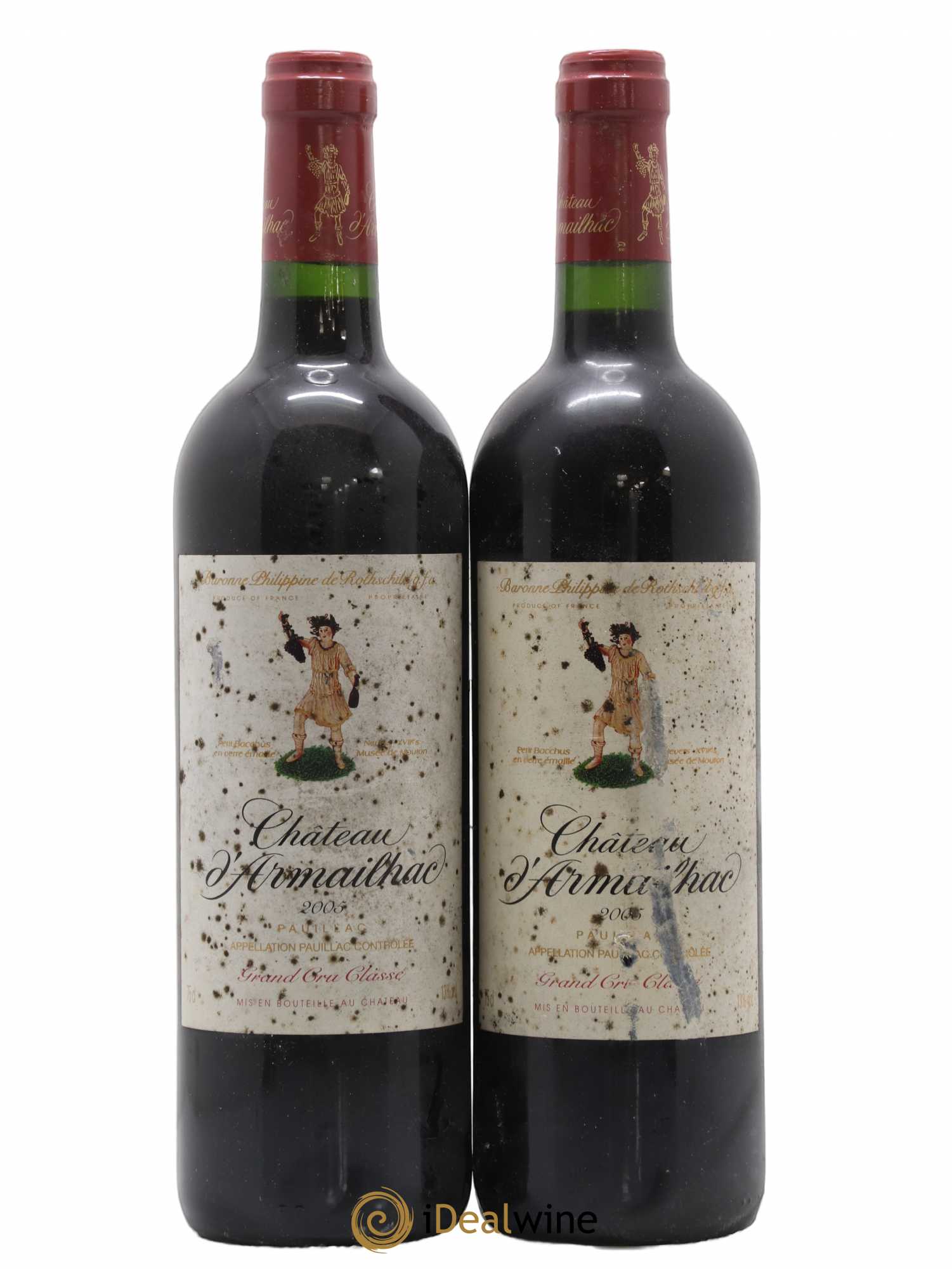 Château d' Armailhac - Mouton Baron(ne) Philippe 5ème Grand Cru Classé 2005 - Lot de 2 bouteilles - 0