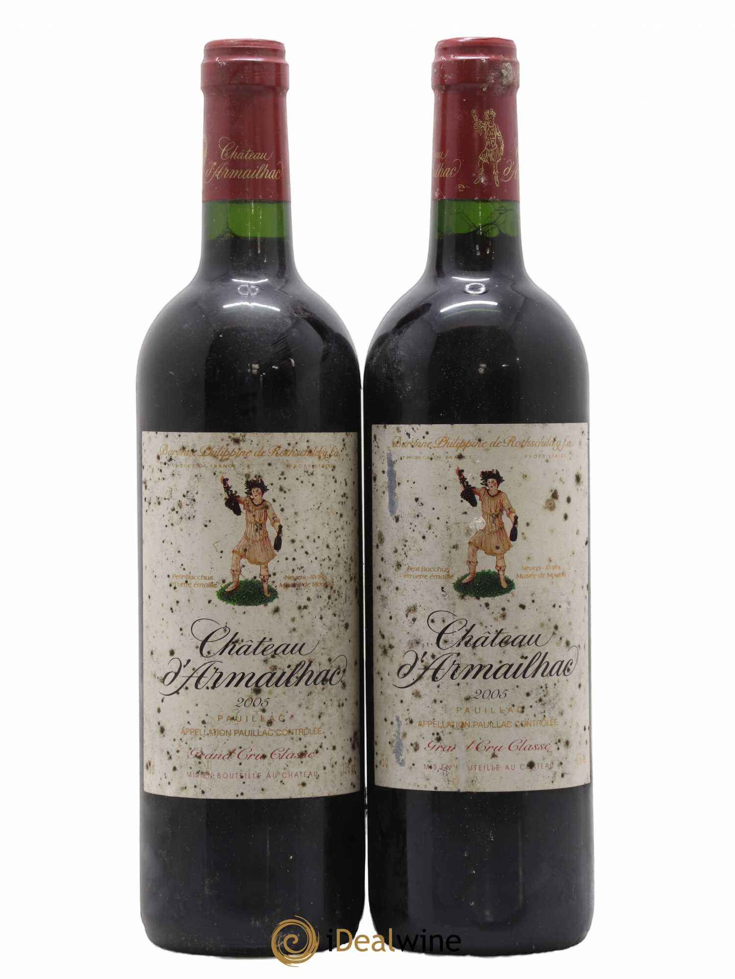 Château d' Armailhac - Mouton Baron(ne) Philippe 5ème Grand Cru Classé 2005 - Lot de 2 bouteilles - 0