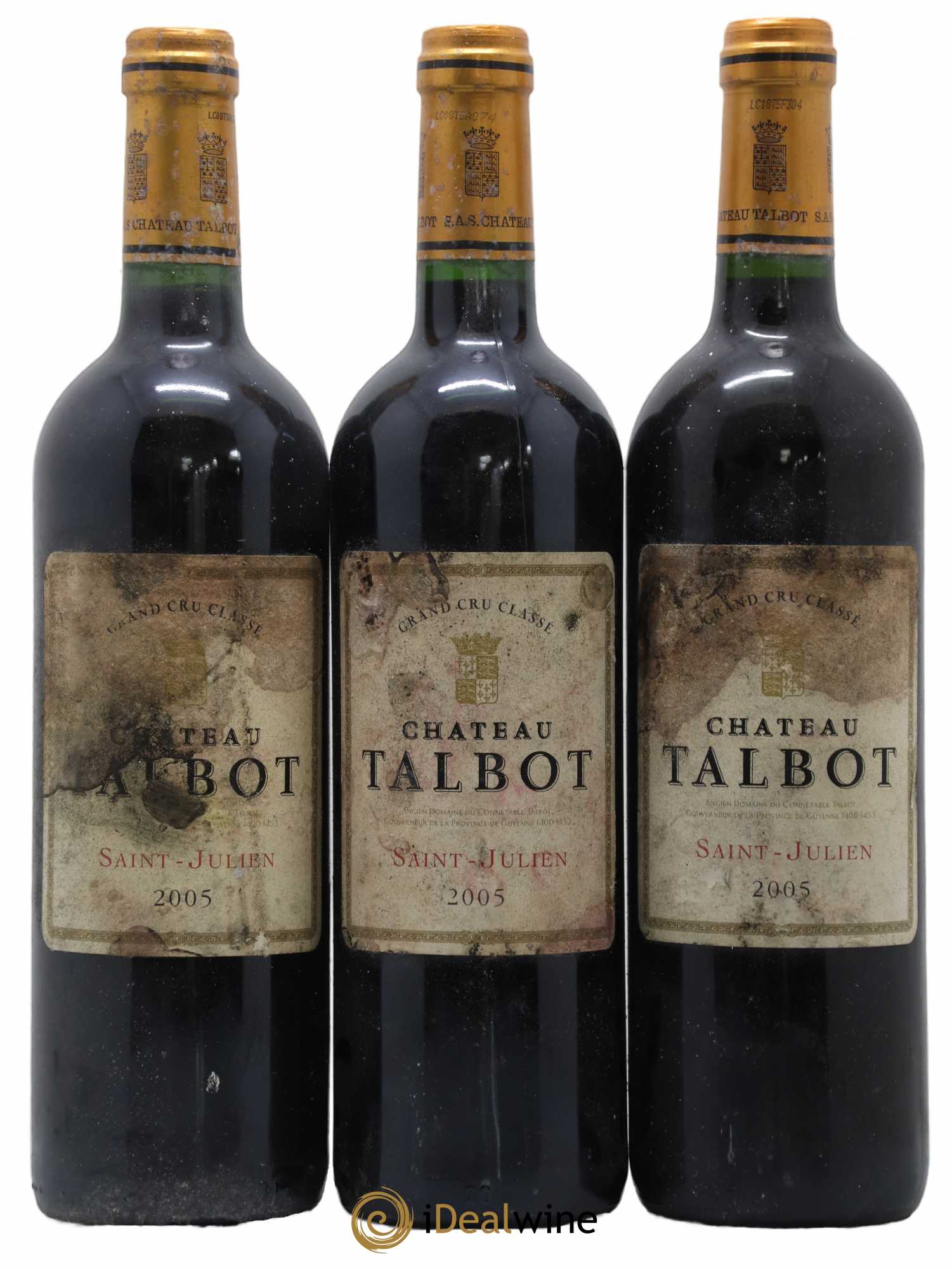 Château Talbot 4ème Grand Cru Classé 2005 - Lot de 3 bouteilles - 0