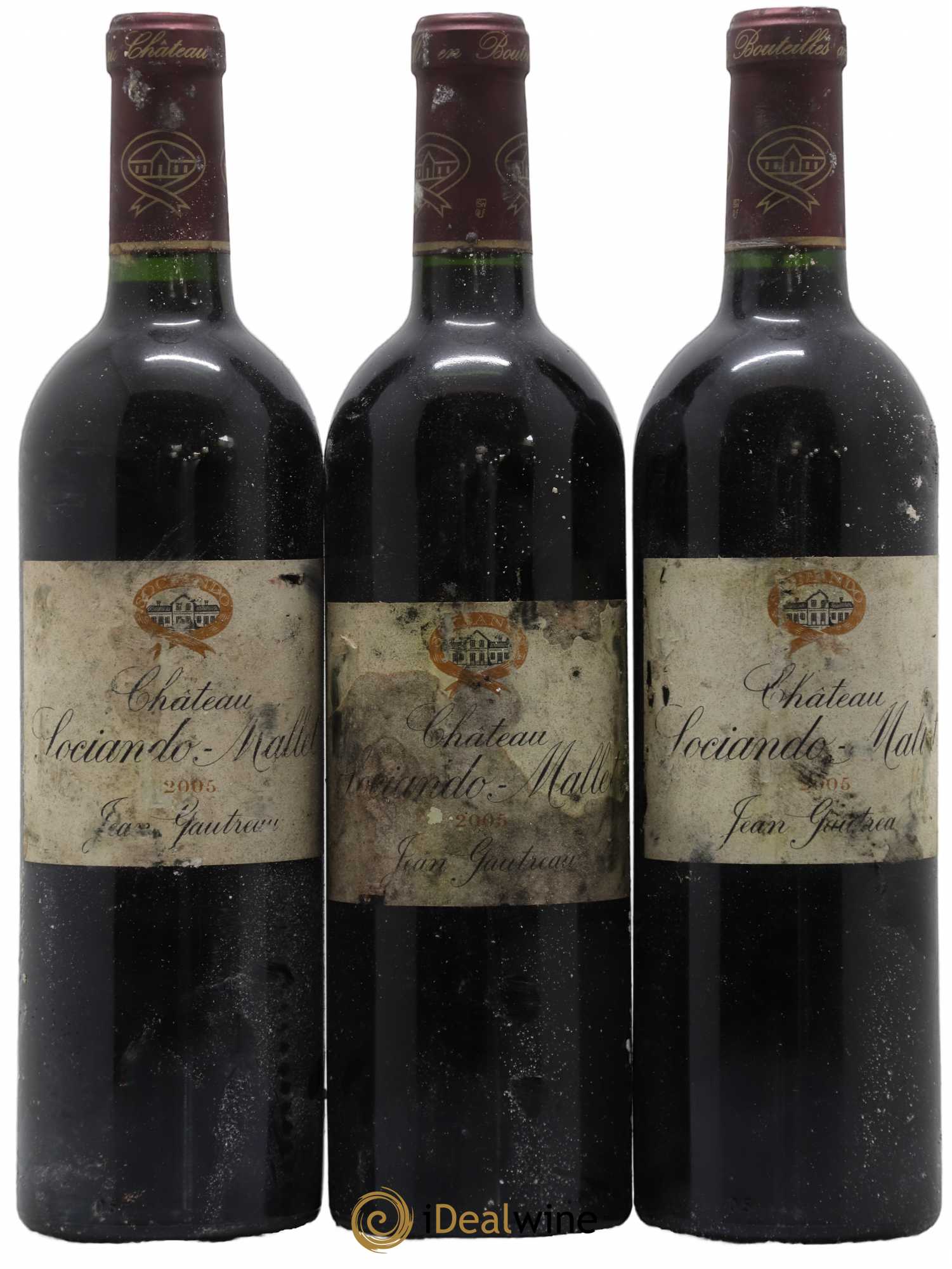 Château Sociando Mallet 2005 - Lot de 3 bouteilles - 0